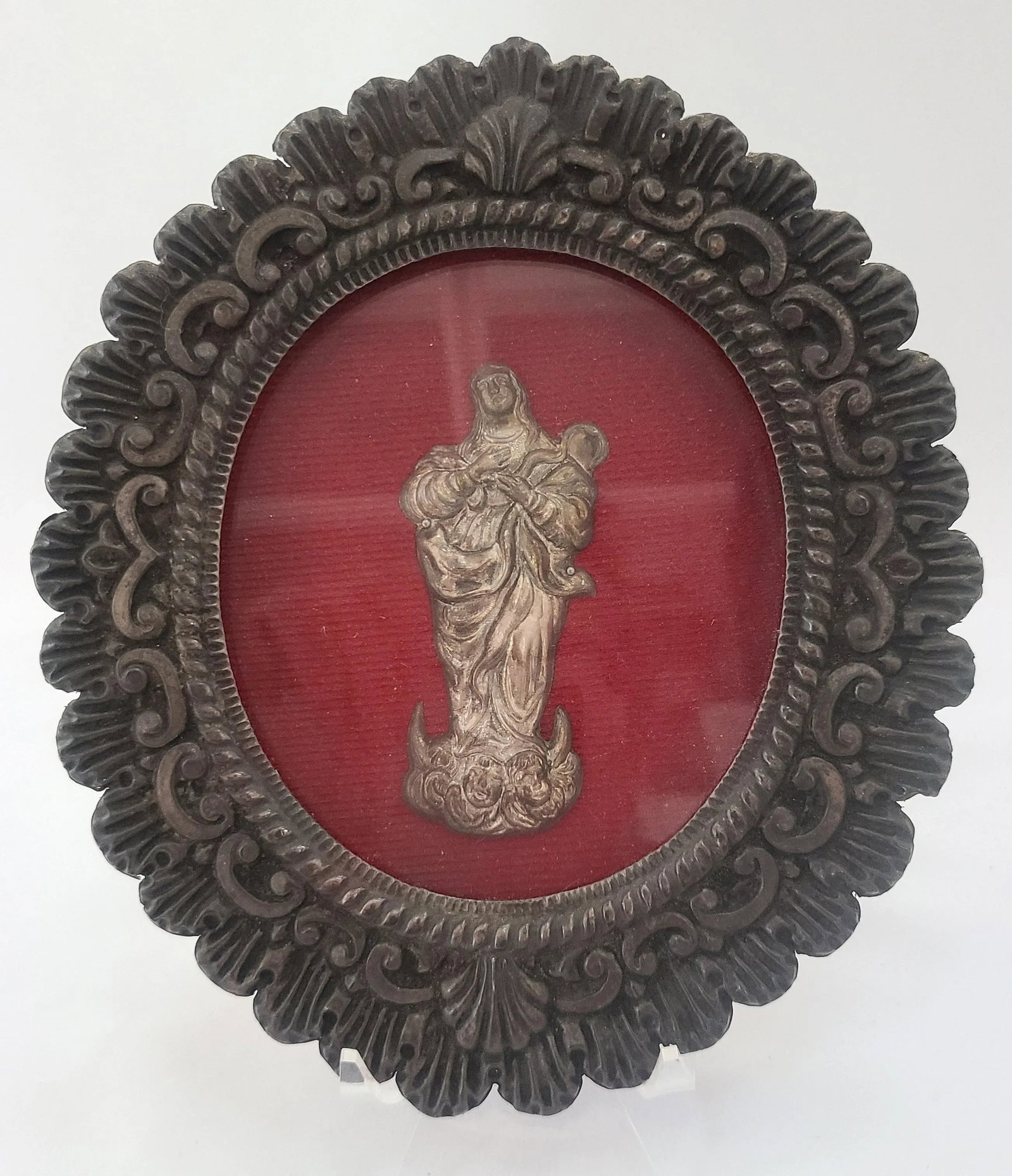 Antique Spanish Baroque Virgin Mary Wall Hanging - 6