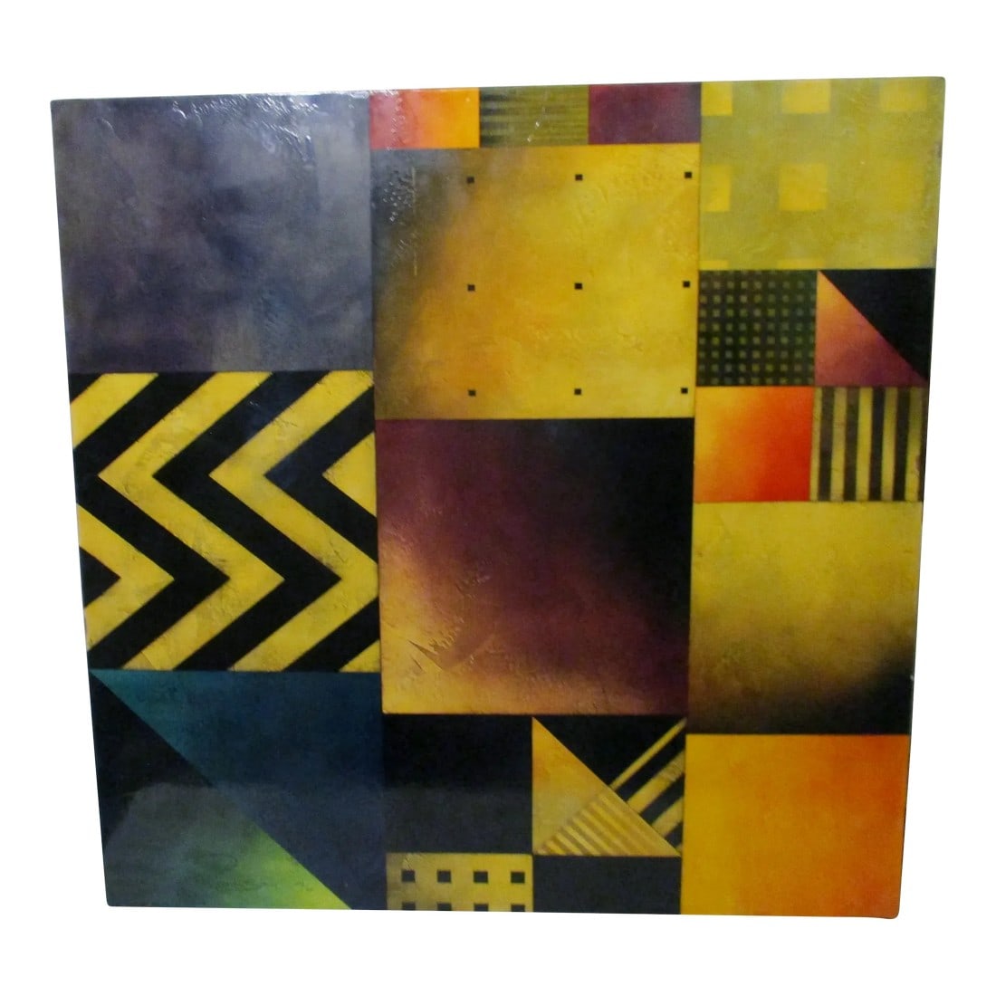1996 "Patchwork" Gregg Robinson Modernist Geometric Abstract Painting (1 of 8)