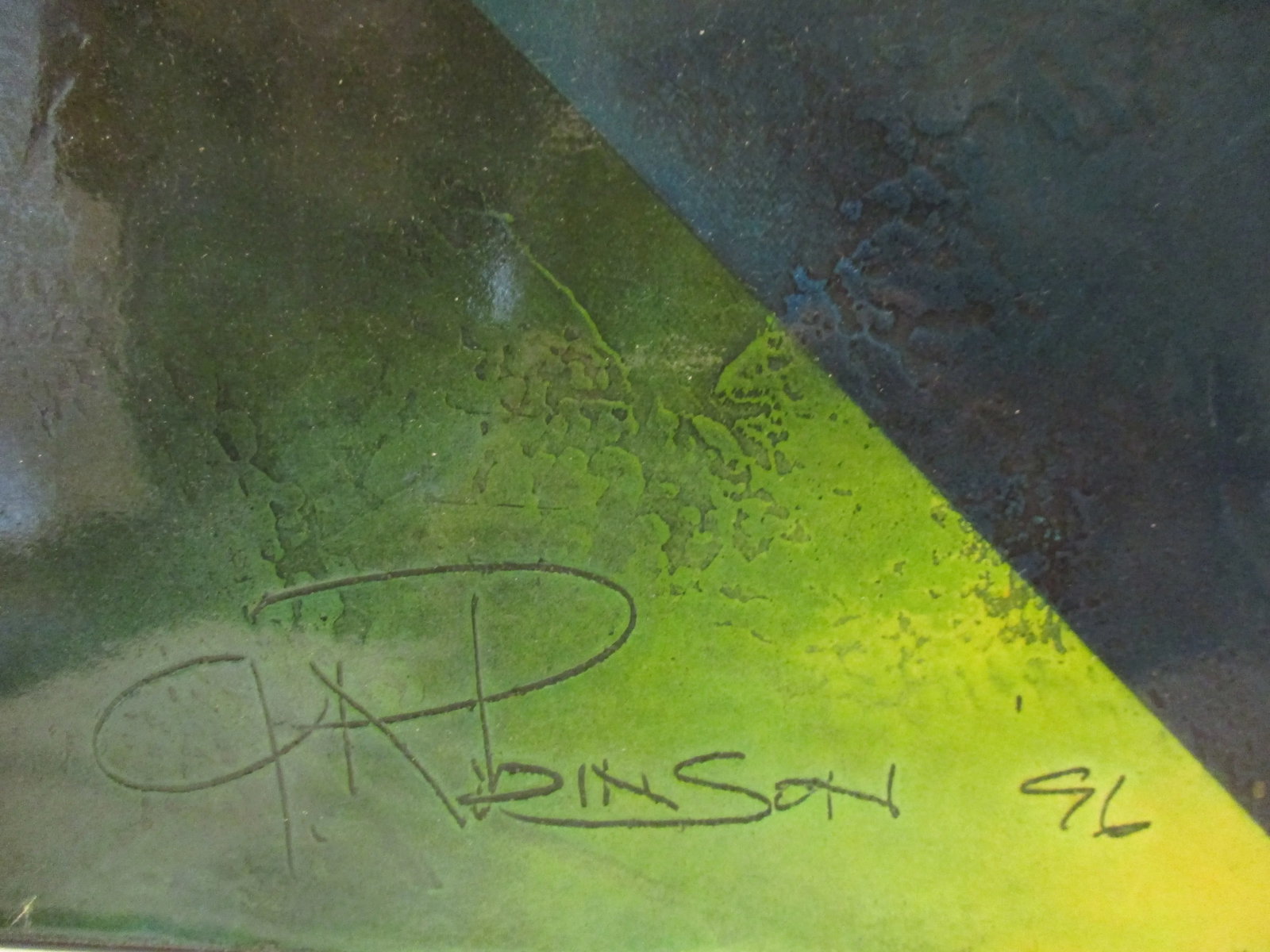 1996 "Patchwork" Gregg Robinson Modernist Geometric Abstract Painting - 4