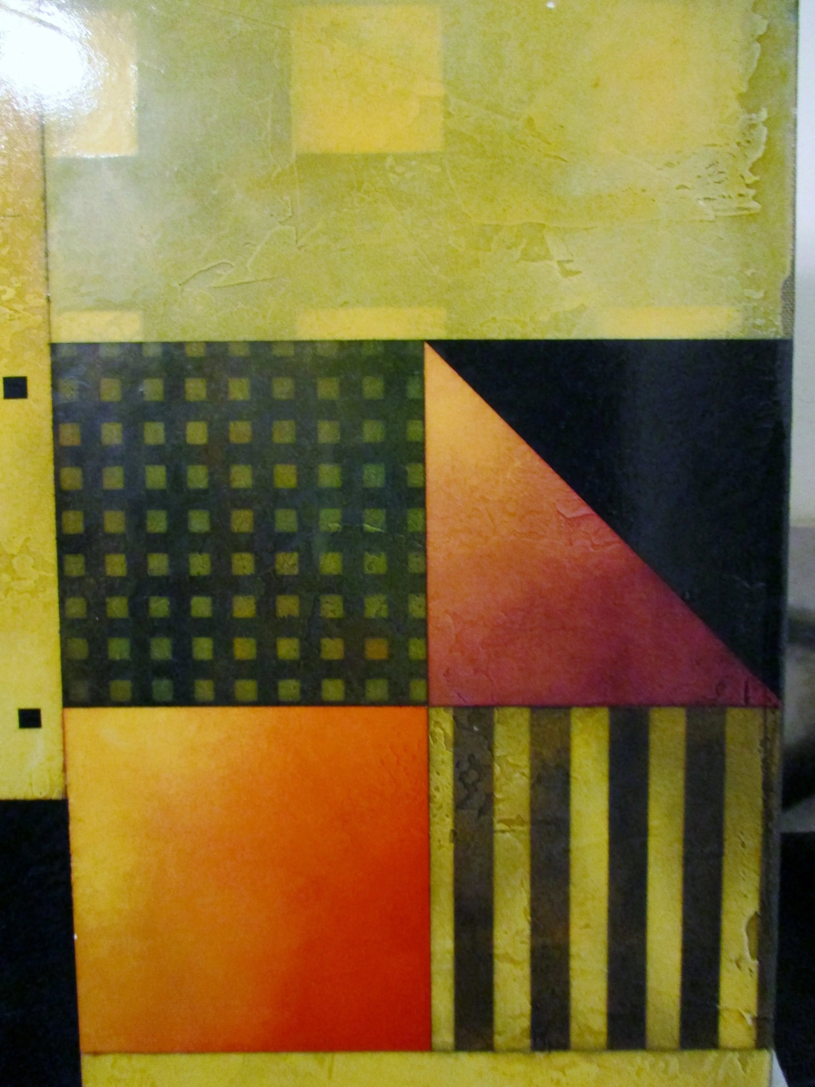 1996 "Patchwork" Gregg Robinson Modernist Geometric Abstract Painting - 5
