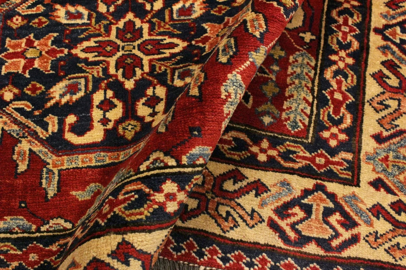 1980s Vintage Southwestern Super Kazak Clyde Red Wool Rug - 4'3'' X 5'8'' - 7
