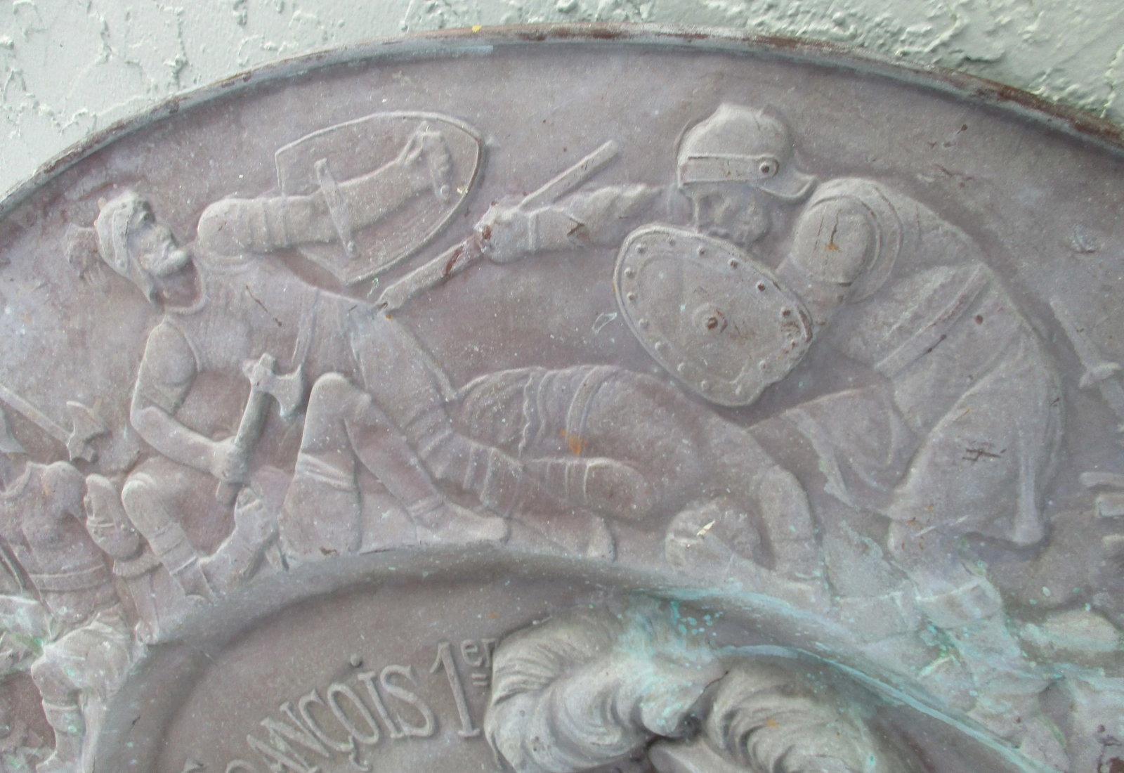Antique French Renaissance Repoussé Copper FranÃ§ois 1er Portrait Wall Rondel Plaque - 7