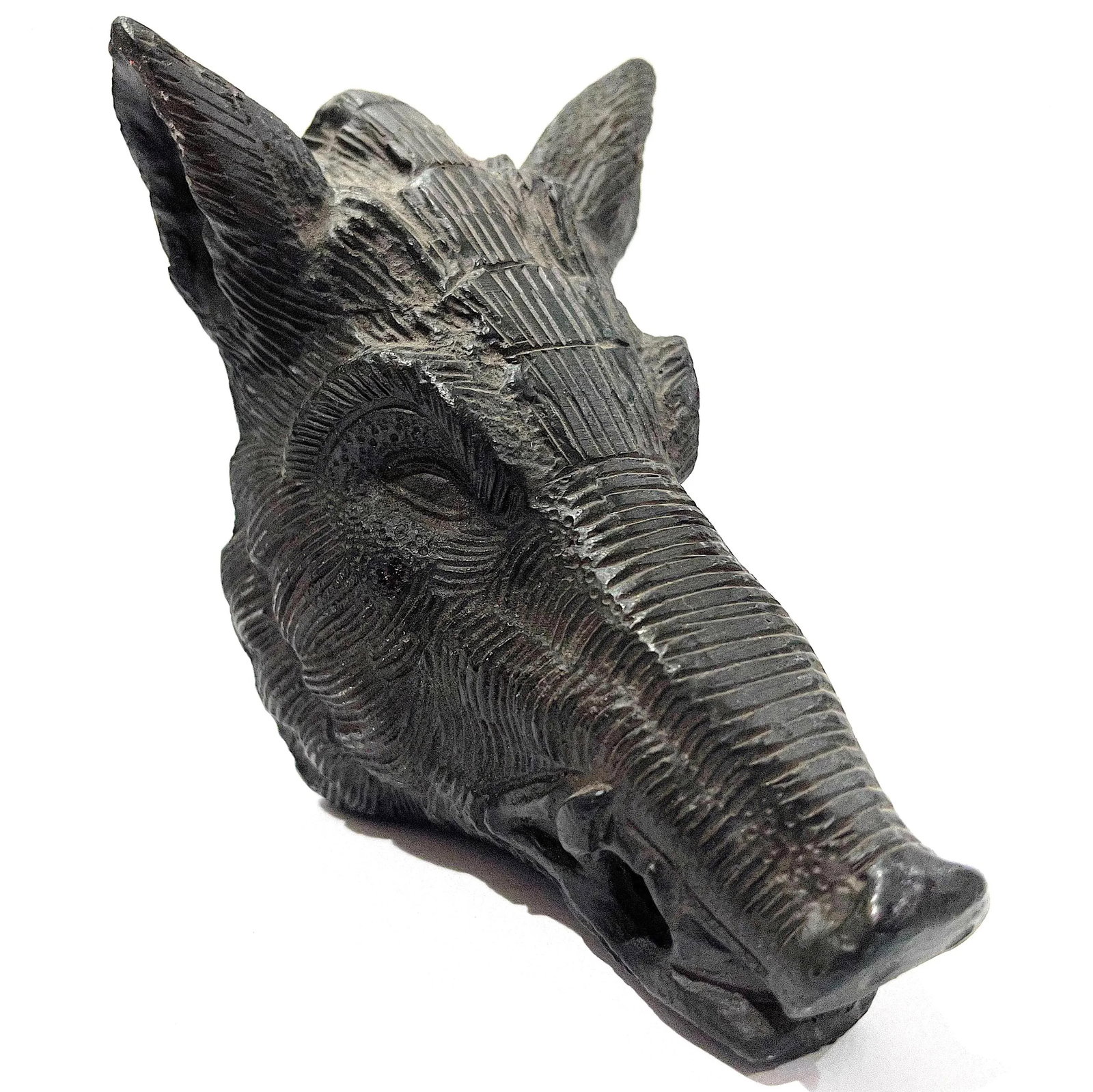 Wild Boar Sculpture in High Relief Cast Metal - 4