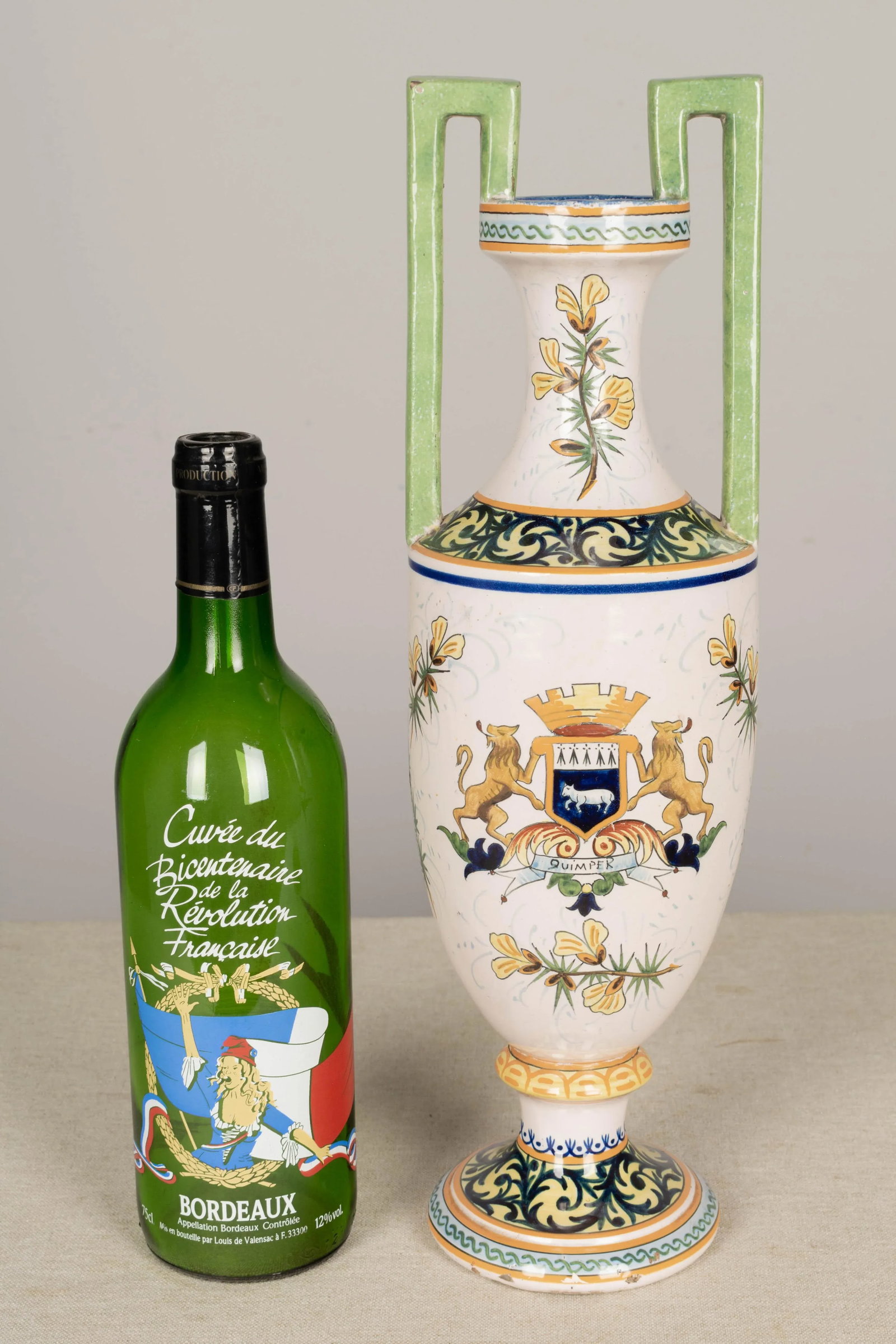 French Hr Quimper Vase - 11