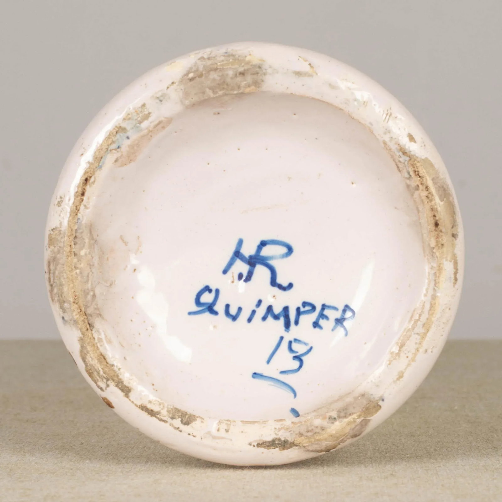 French Hr Quimper Vase - 12