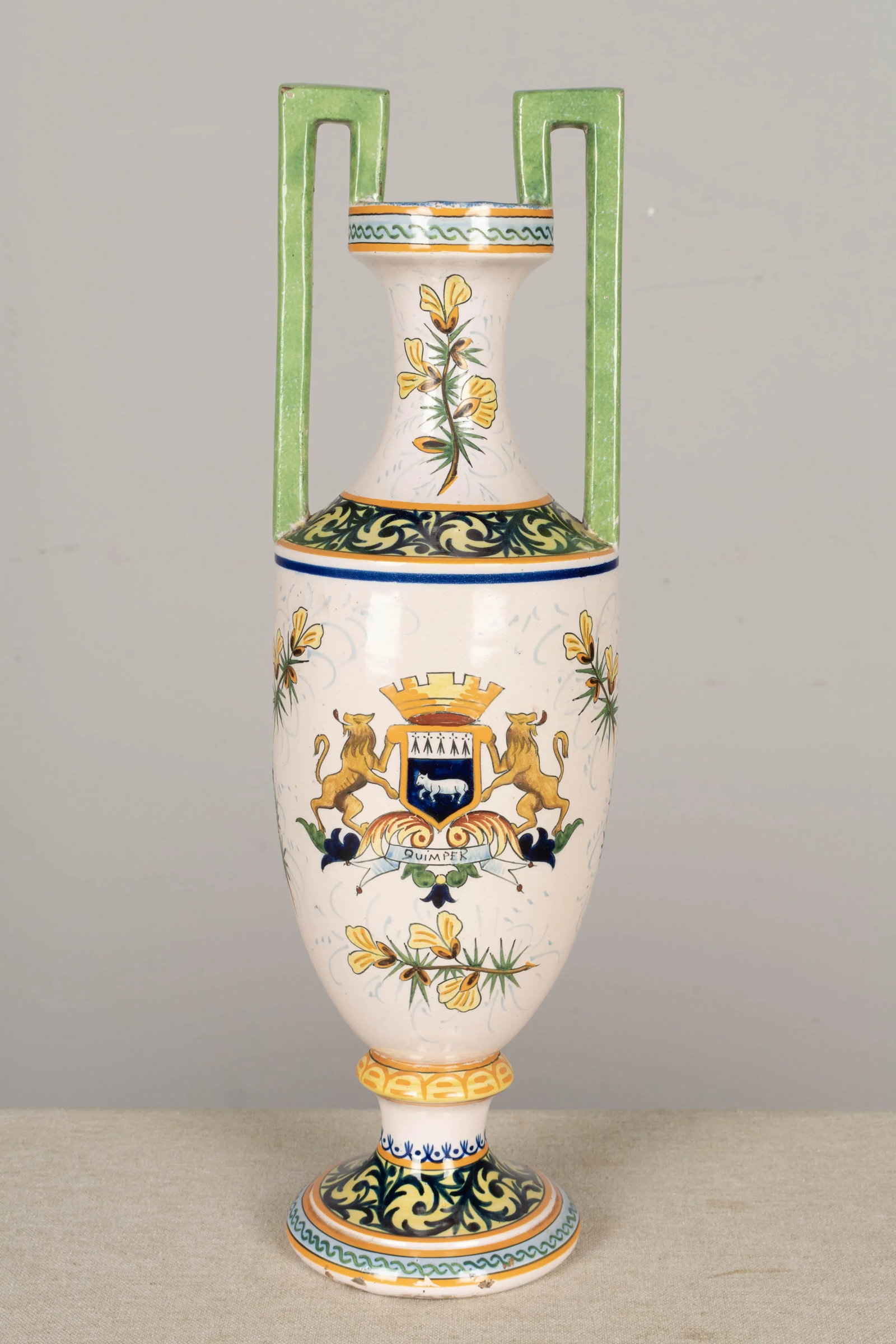 French Hr Quimper Vase - 2