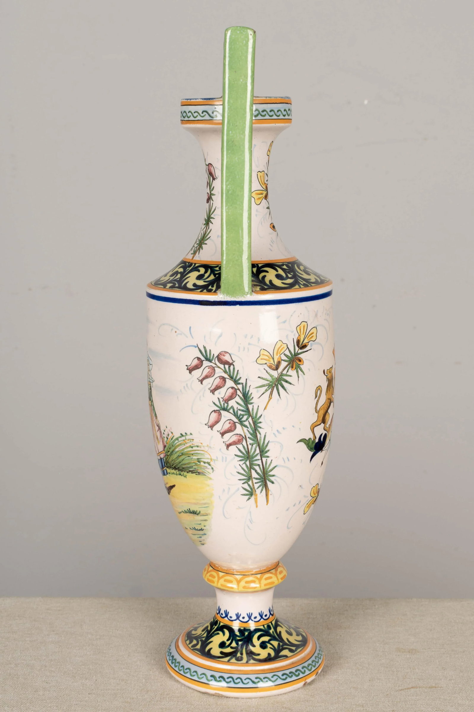 French Hr Quimper Vase - 3