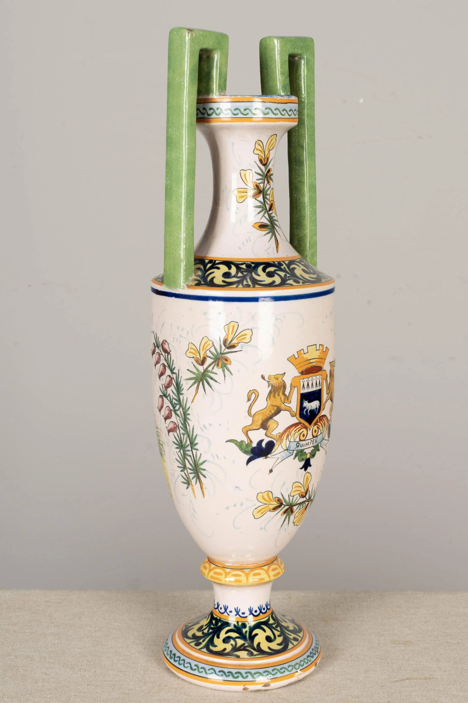 French Hr Quimper Vase - 5
