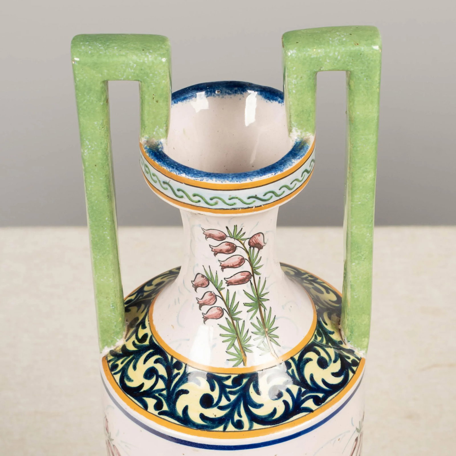French Hr Quimper Vase - 8