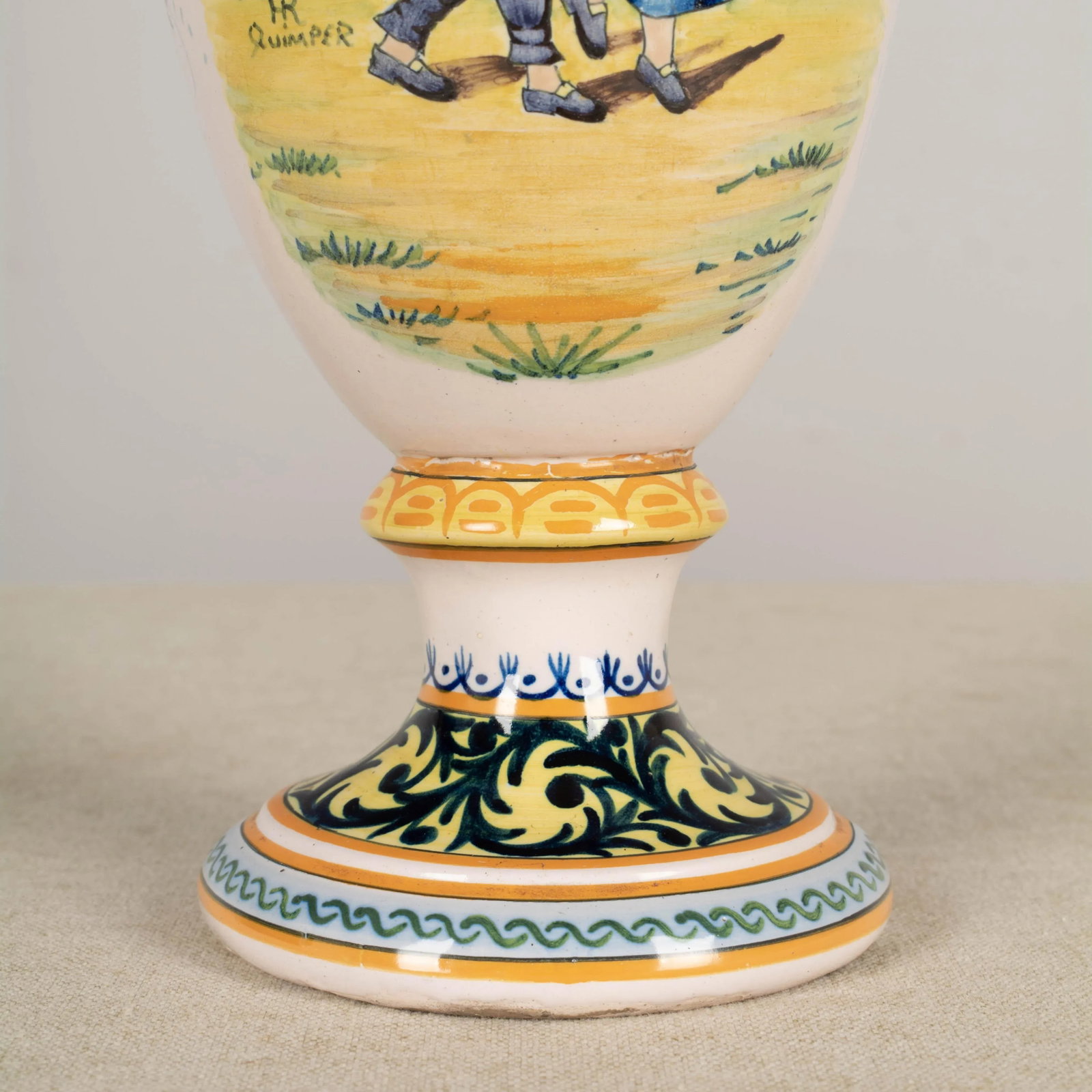 French Hr Quimper Vase - 9