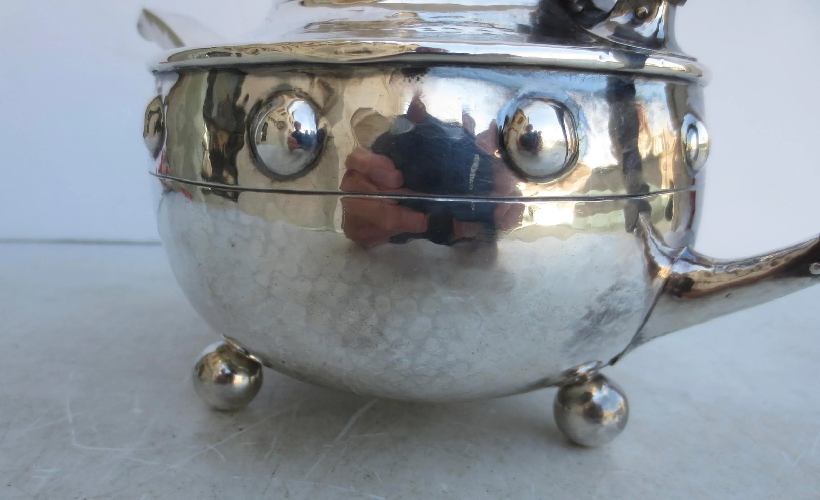 Antique Arts and Crafts Sterling Silver Tea Pot Circa 1910 - 3