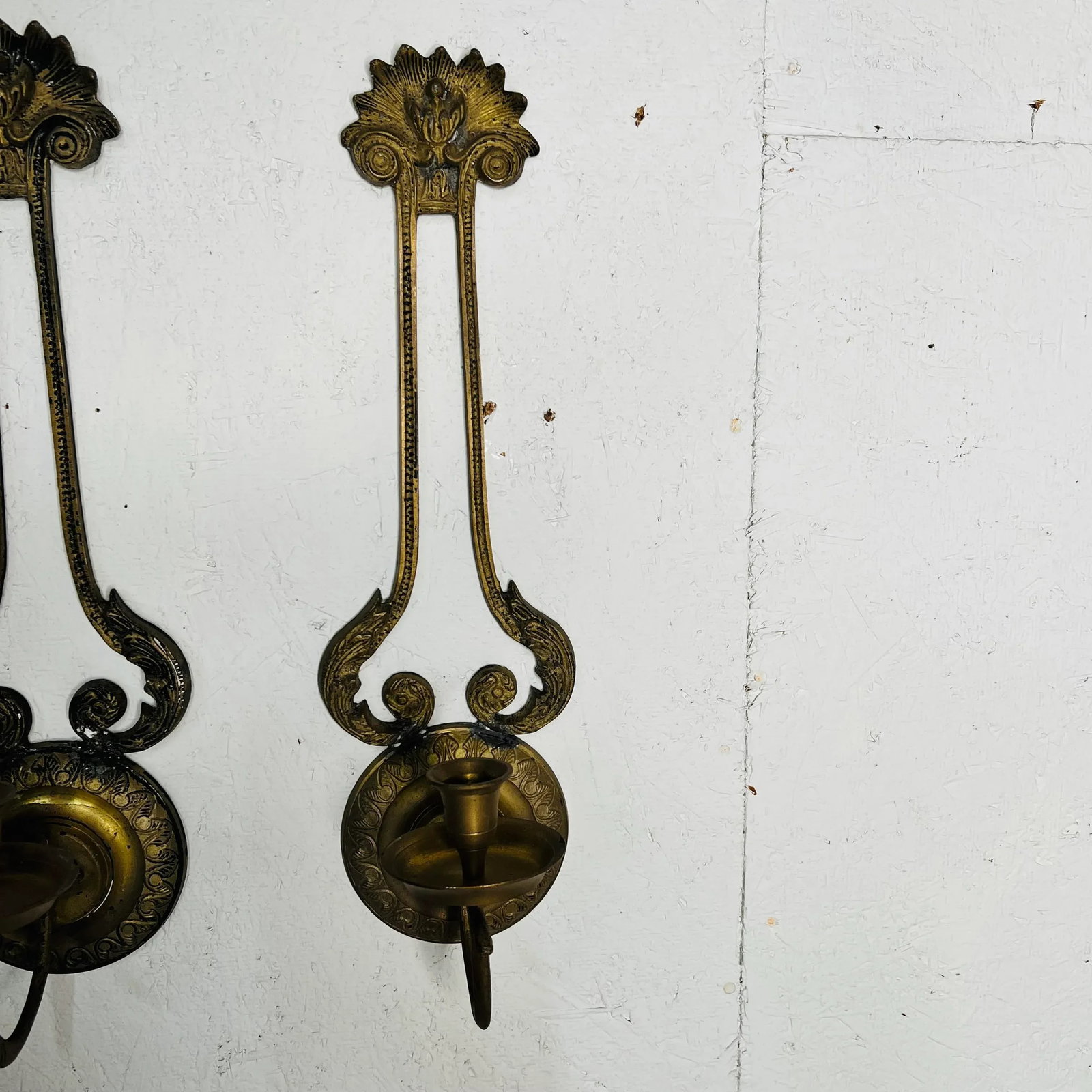 Art Deco Design Candle Sconces - a Pair - 11