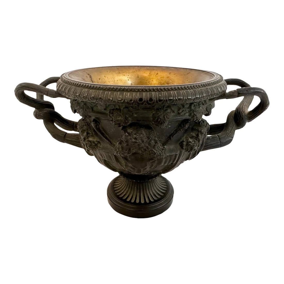 Grand Tour Italian Neoclassical Patinated Bronze Urn Warwick Vase (1 of 7)