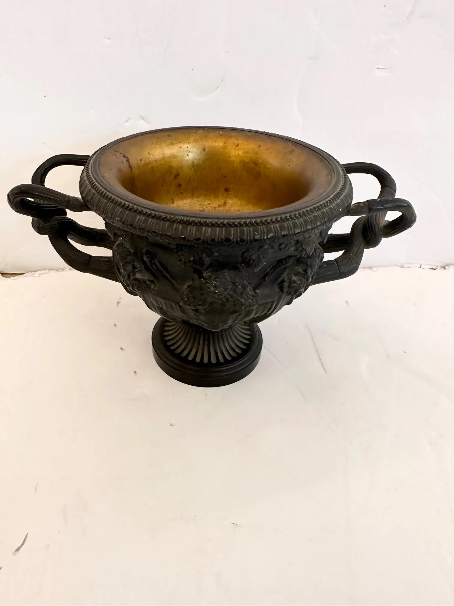 Grand Tour Italian Neoclassical Patinated Bronze Urn Warwick Vase - 2