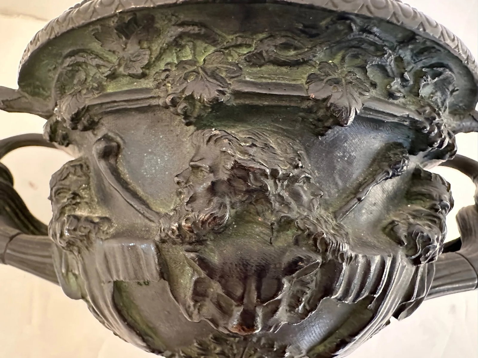 Grand Tour Italian Neoclassical Patinated Bronze Urn Warwick Vase - 5