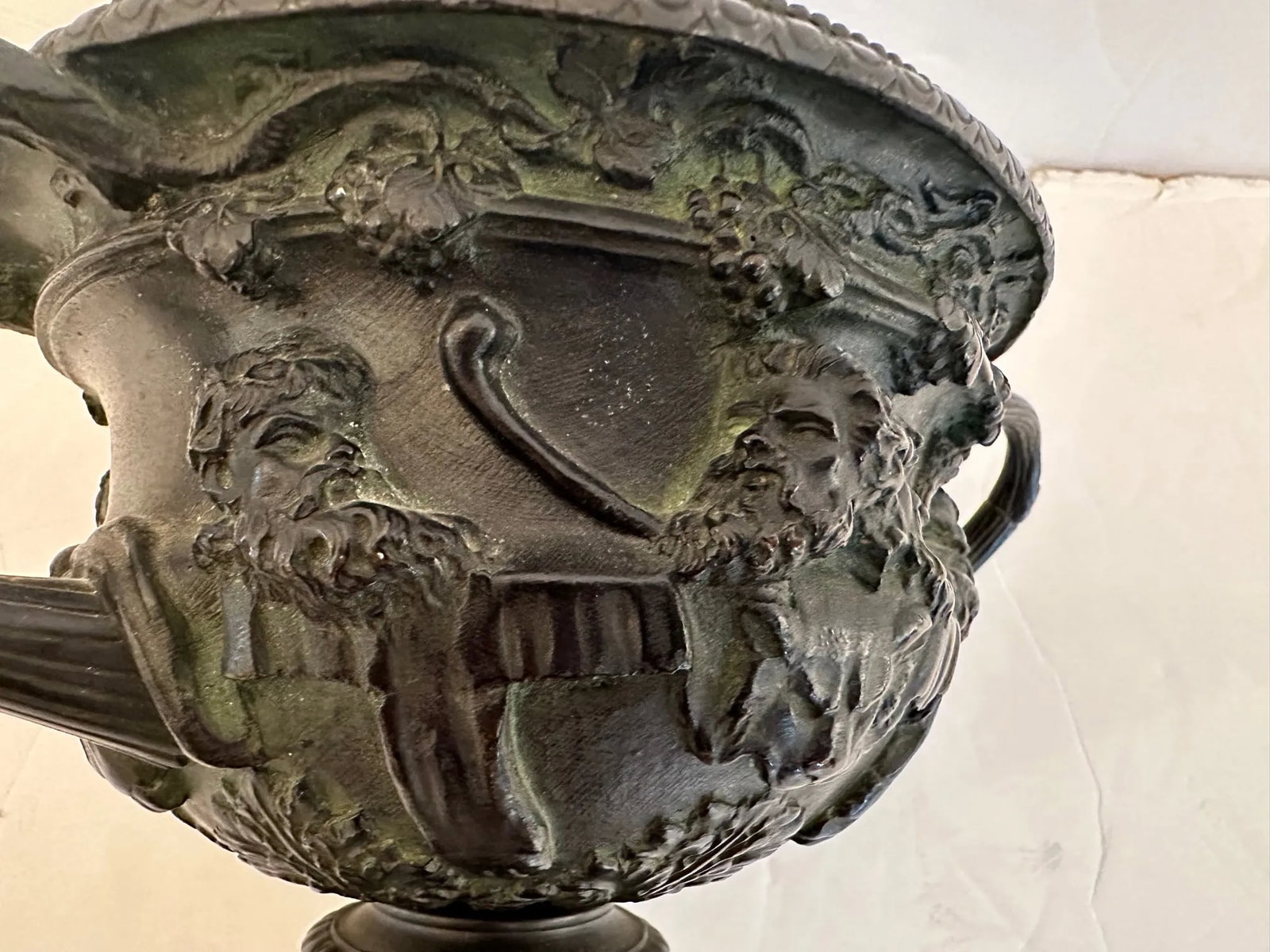 Grand Tour Italian Neoclassical Patinated Bronze Urn Warwick Vase - 6