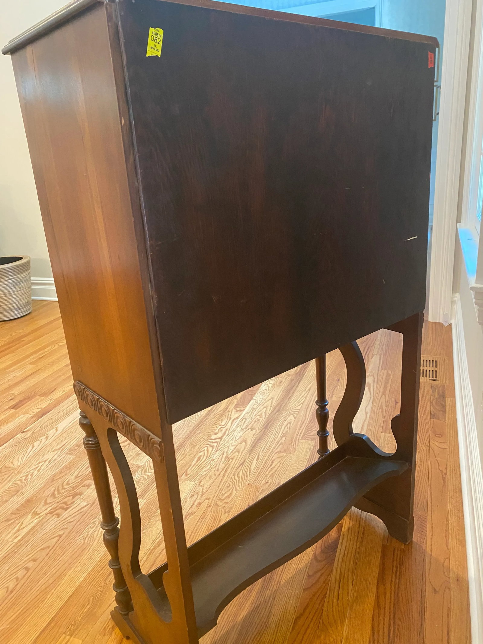 Vintage Mahogany Secretary With Flip Down Desk and Storage - 12