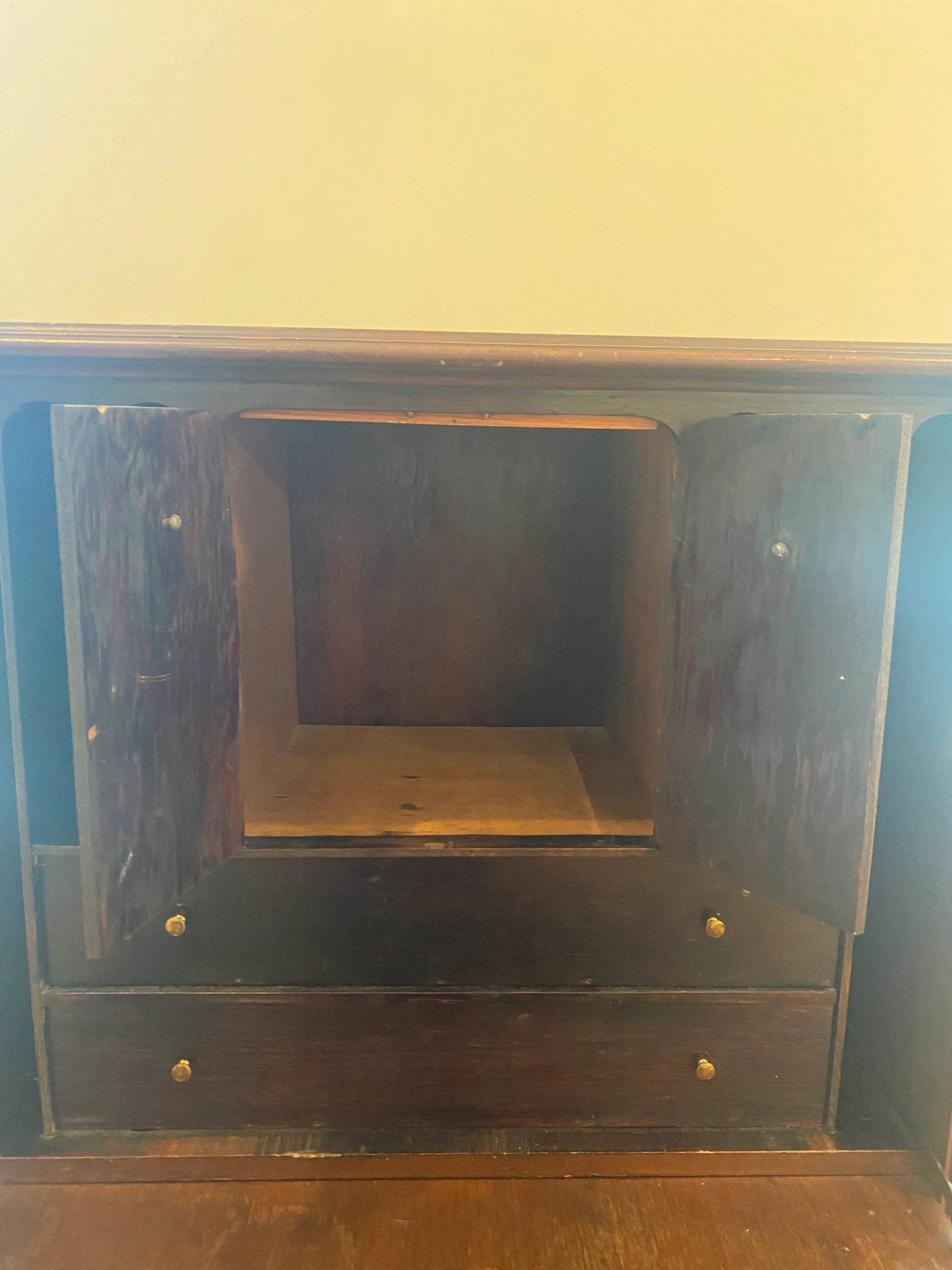 Vintage Mahogany Secretary With Flip Down Desk and Storage - 5