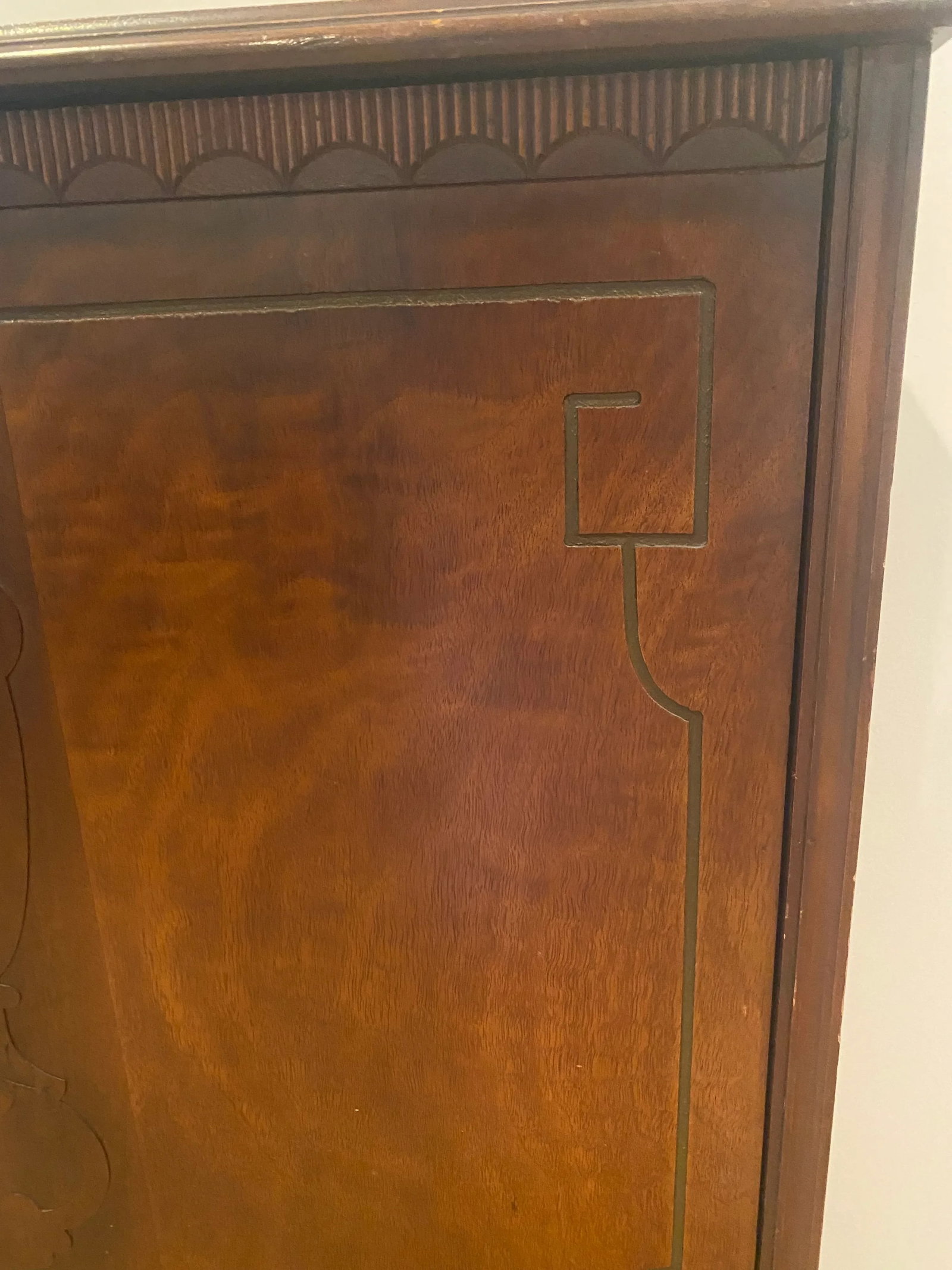 Vintage Mahogany Secretary With Flip Down Desk and Storage - 9