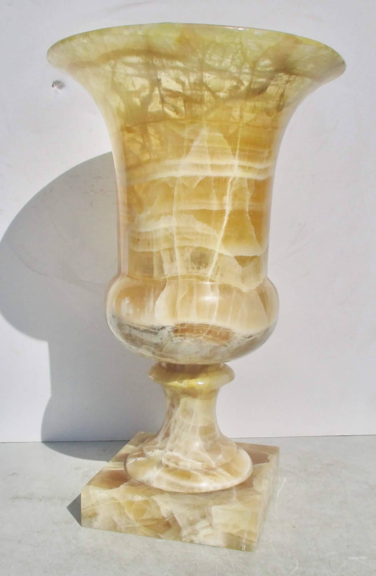 Large Alabaster Crystal Footed Urn Circa 1990s - 3