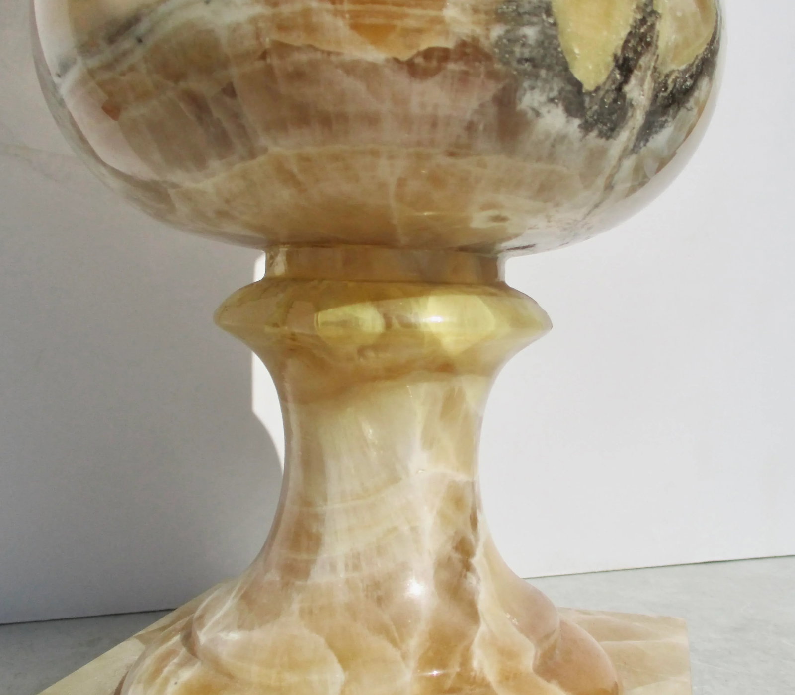 Large Alabaster Crystal Footed Urn Circa 1990s - 6