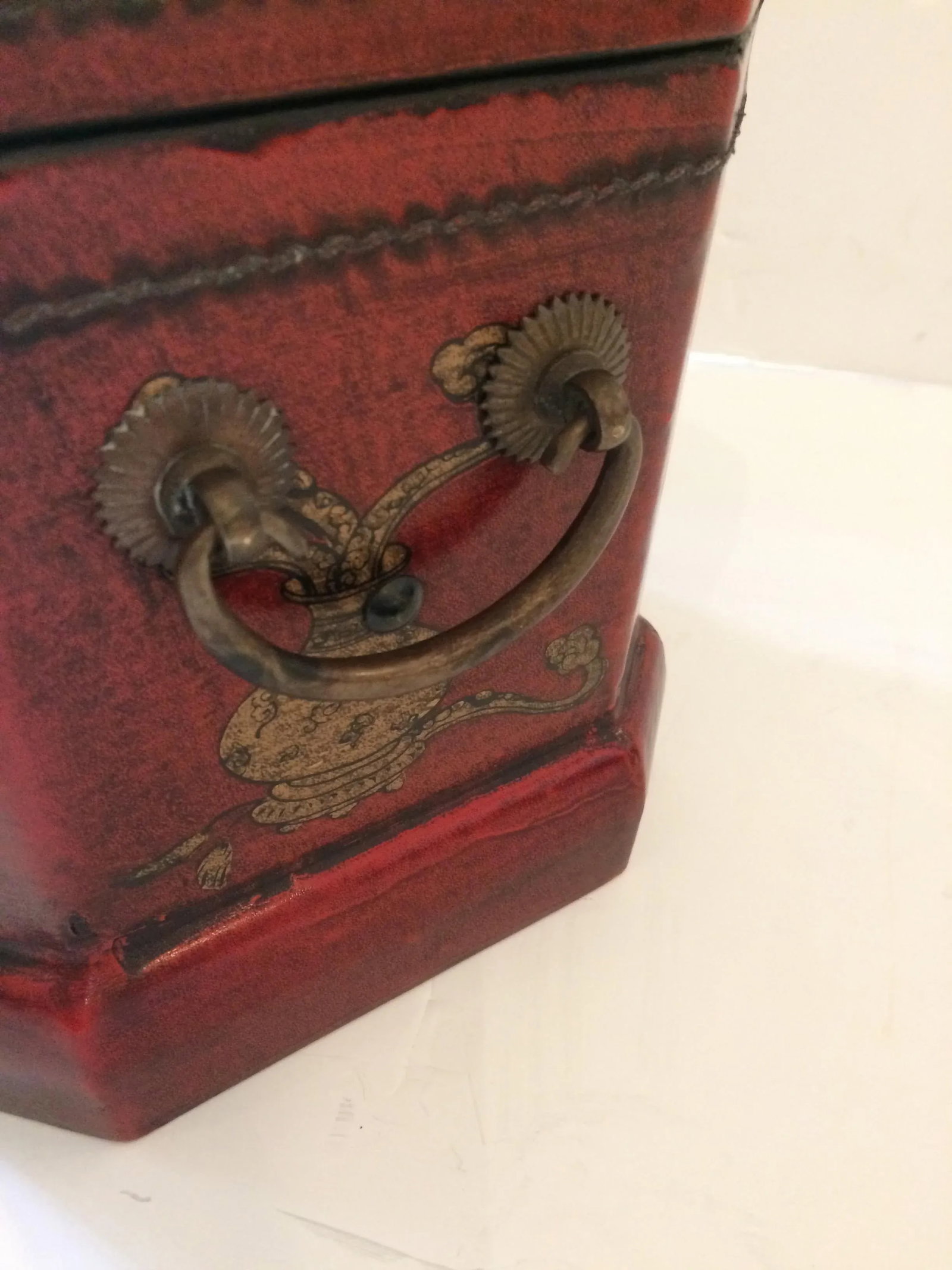 Chinoiserie Leather Embossed Decorative Box - 12