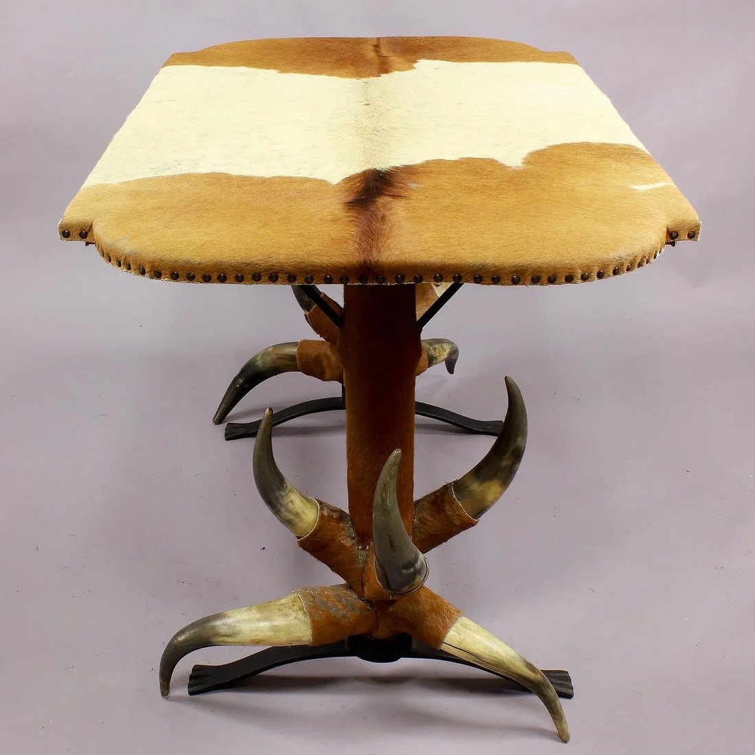 Antique Bull Horn Table Ca. 1870 - 4