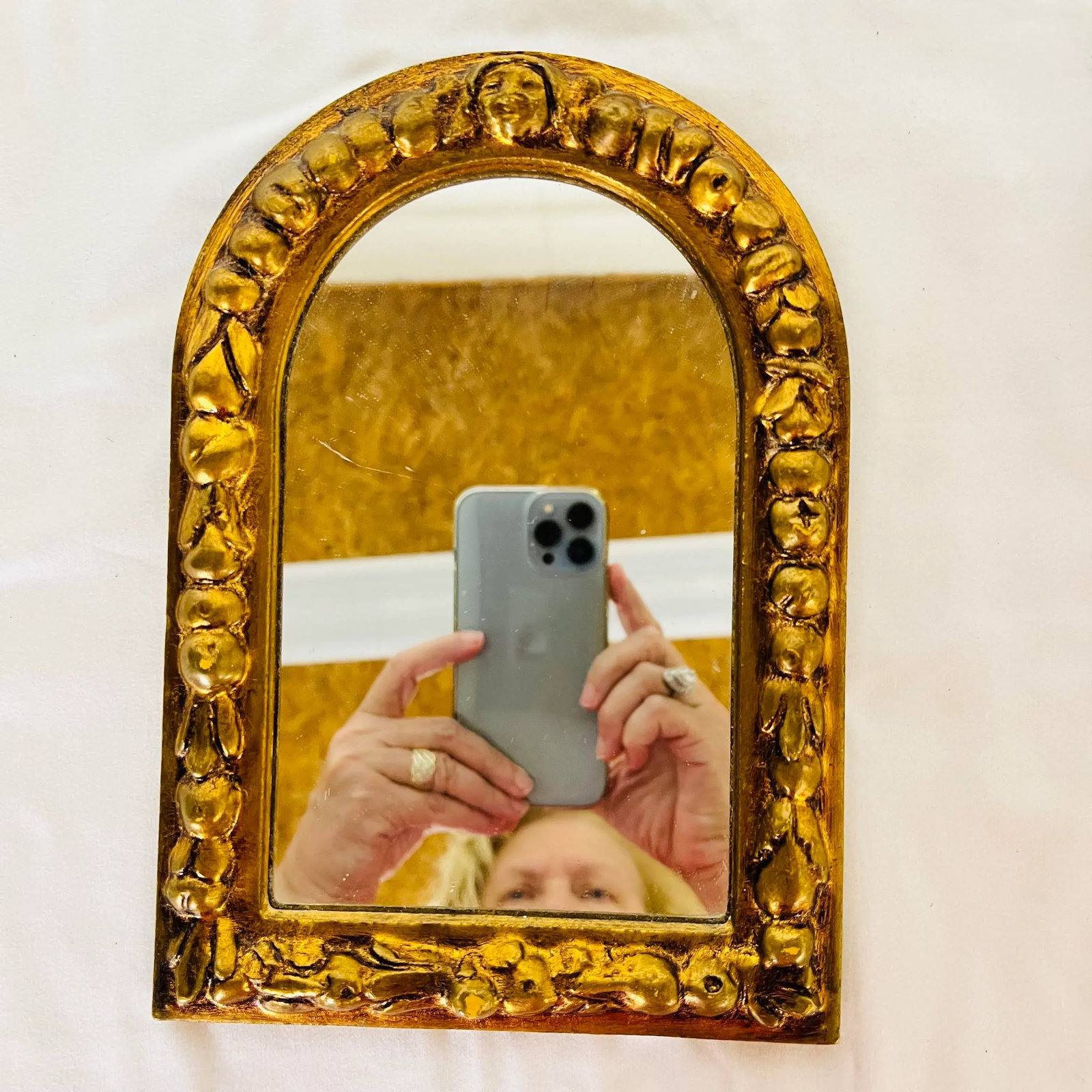 Rare Arch Shape Giltwood Italian Florentine Wall Mirror - 3