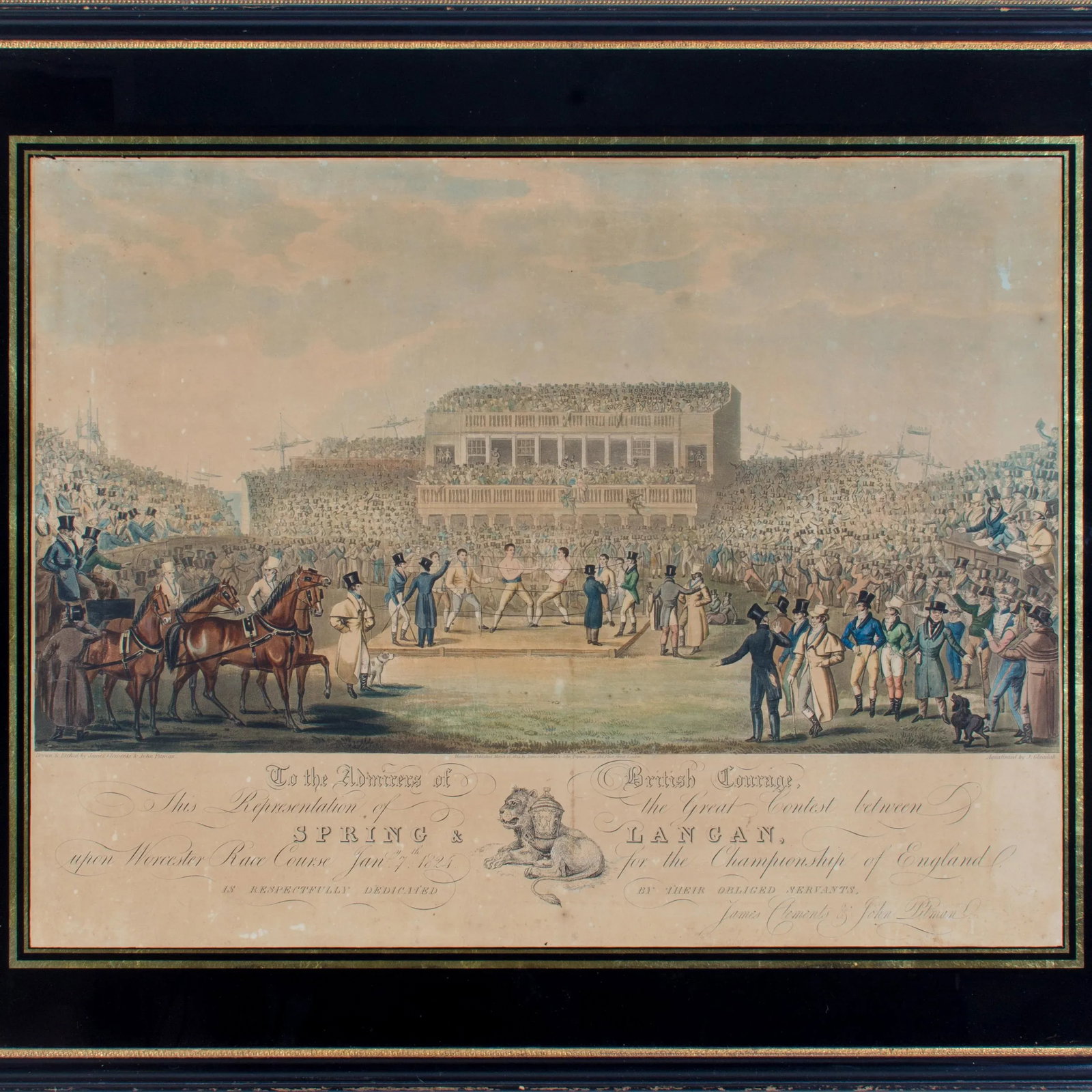 19th Century English Boxing Scene Aquatint Etching Print by Clements & Pitman - 2