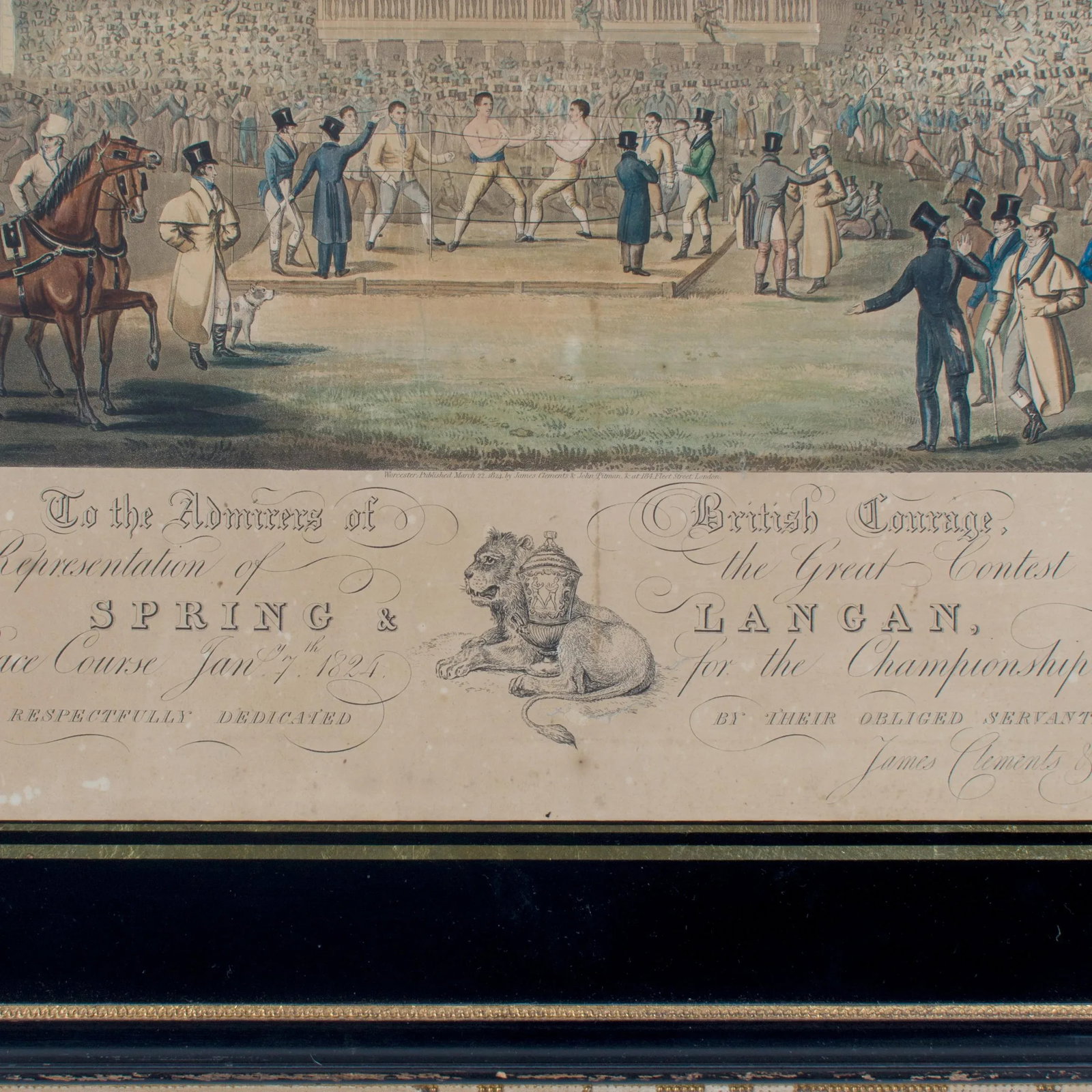 19th Century English Boxing Scene Aquatint Etching Print by Clements & Pitman - 6