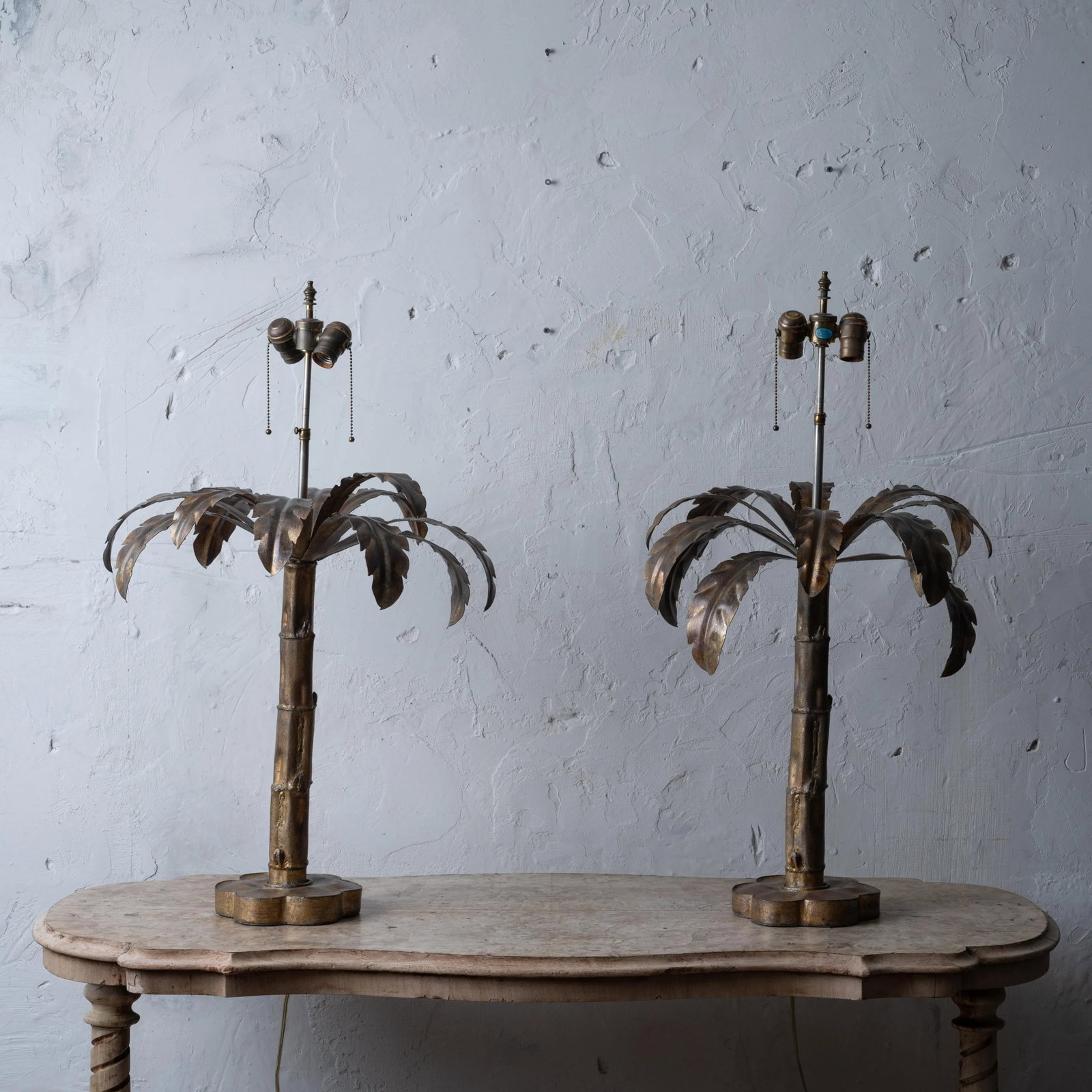 Niermann Weeks Palm Tree Table Lamps - a Pair - 5