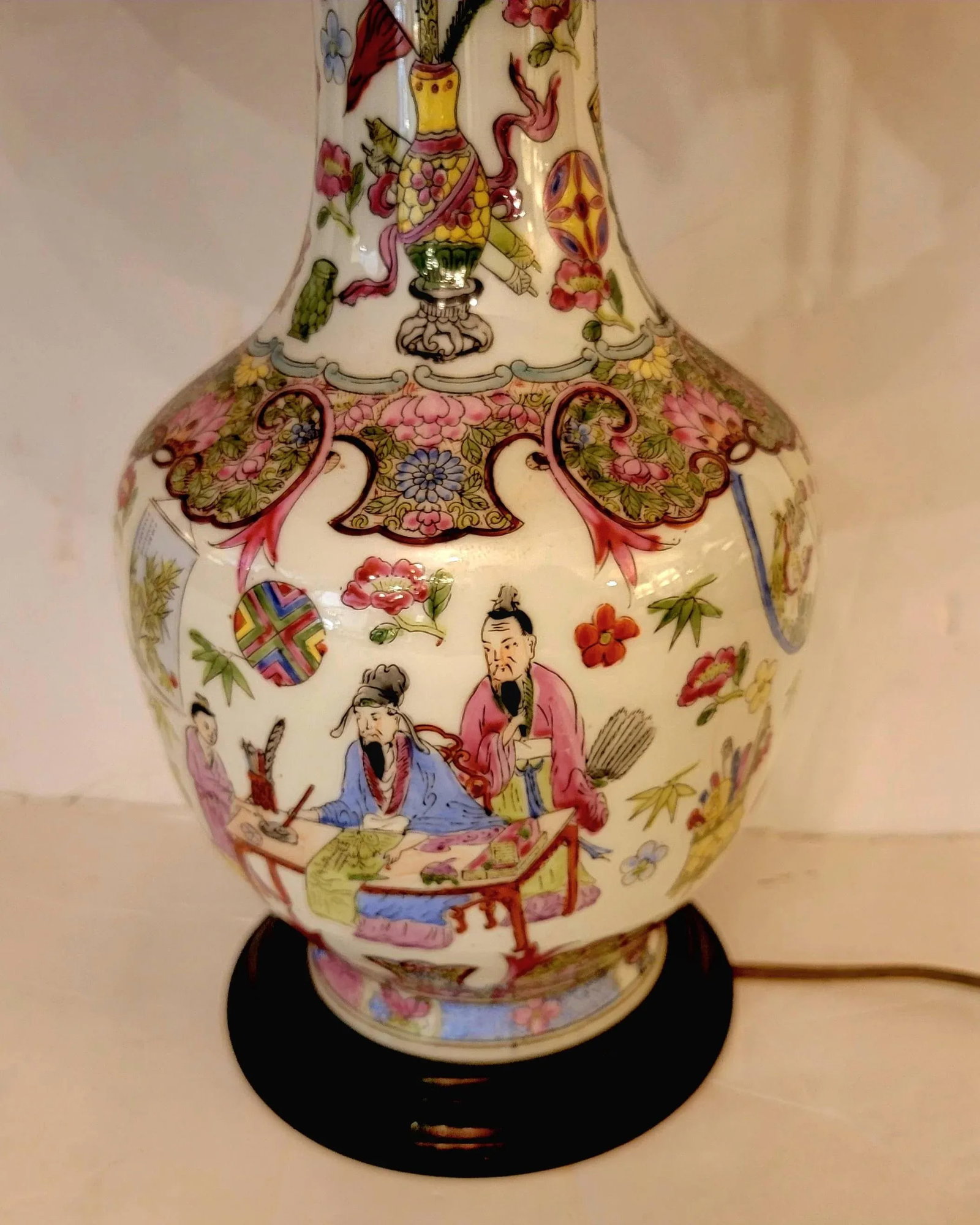 Vintage Famille Rose Lamp - 4