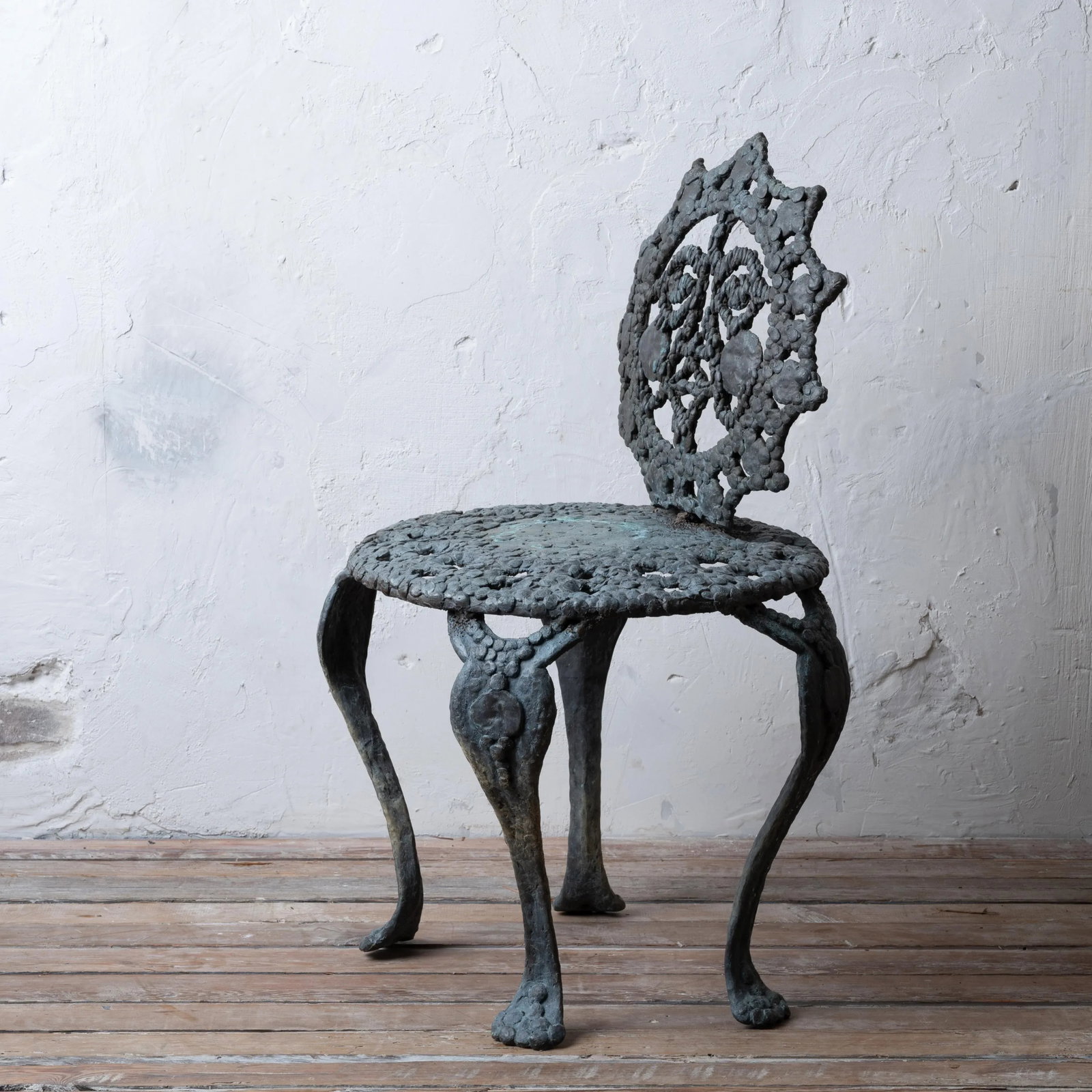 Sculpted Bronze Sun Face Chair - 4