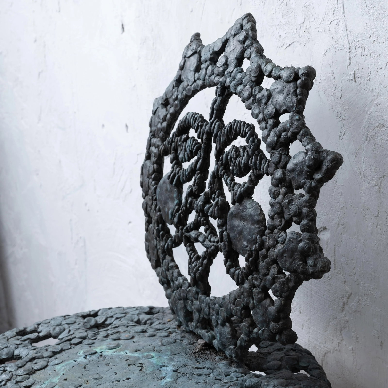 Sculpted Bronze Sun Face Chair - 5