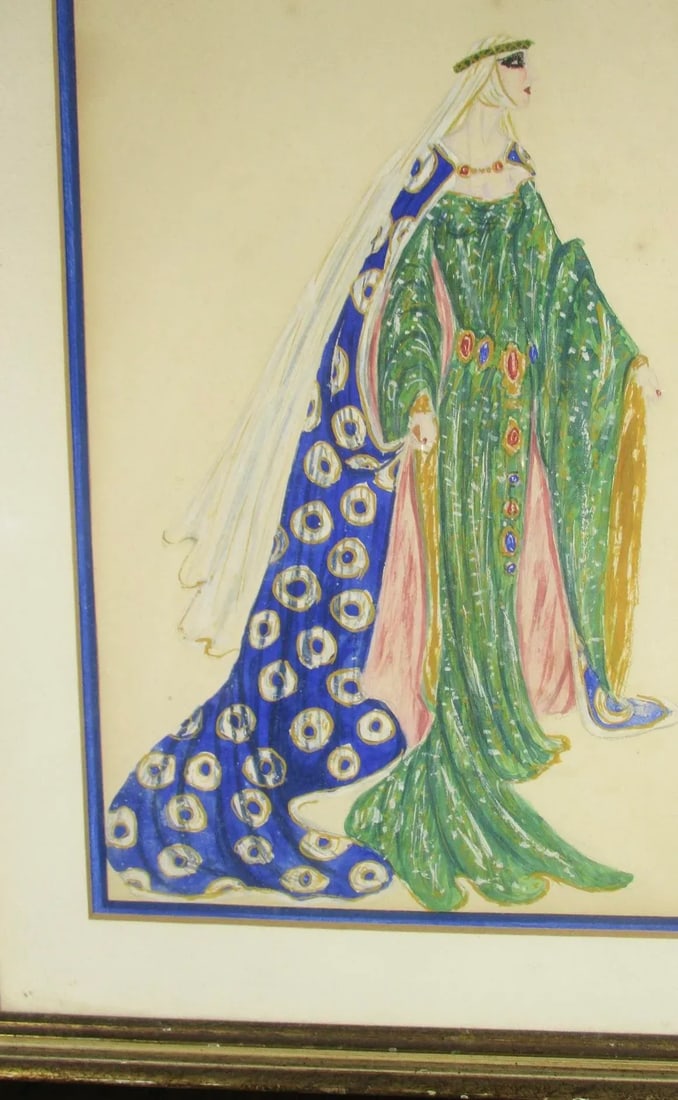Theater Costume Drawing Medieval Queen - 3