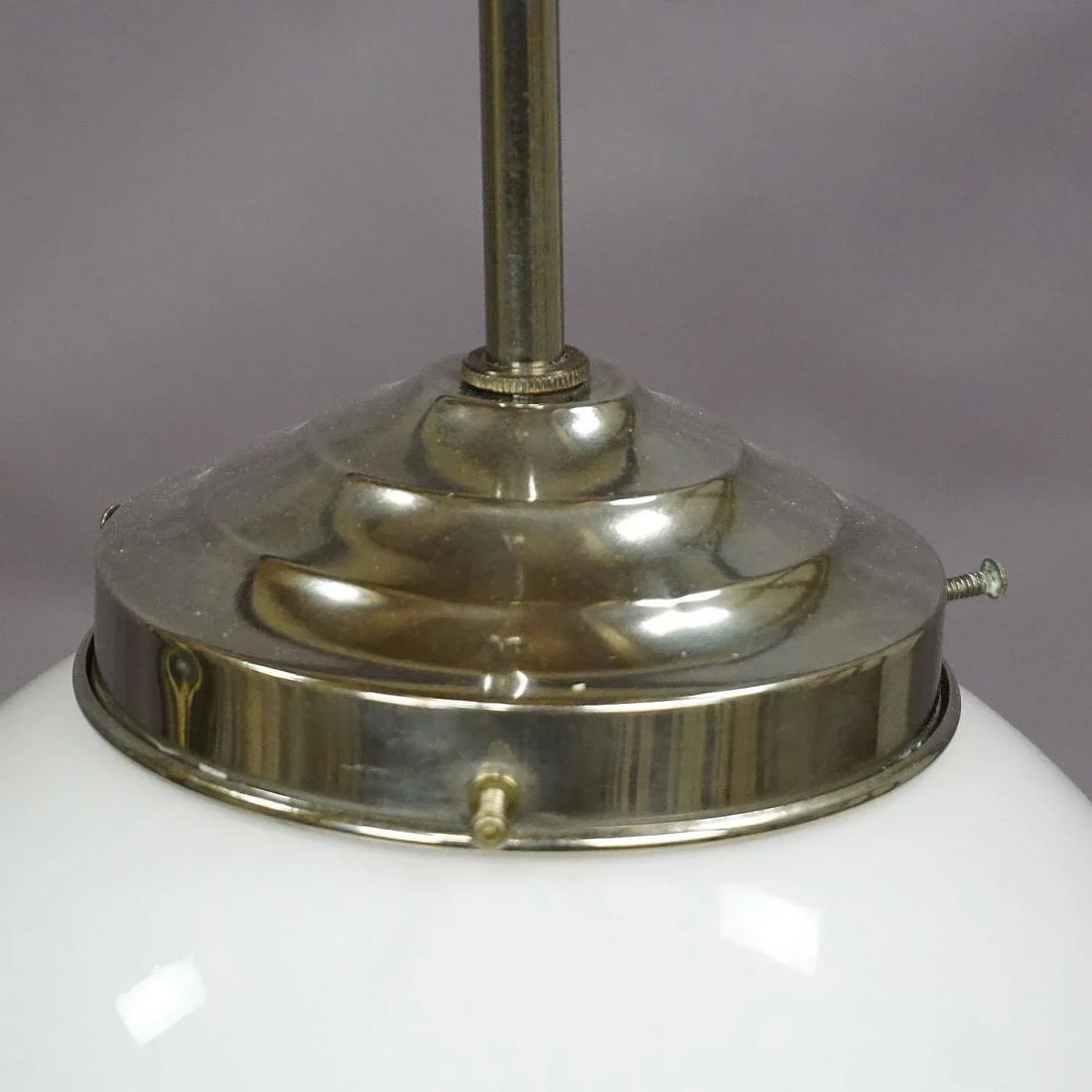 Functionalistic Bauhaus Style Pendant Light With Opaline Glass Shade - 2