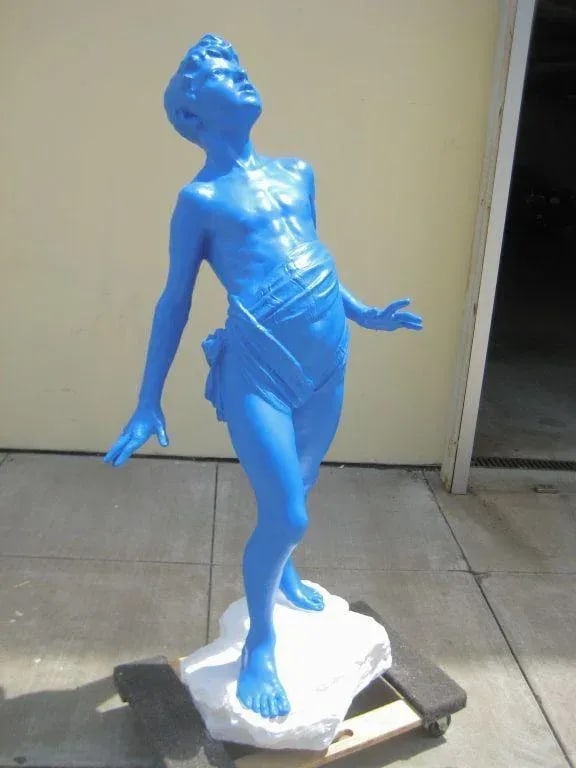 1950s Vintage Life-Sized Yves Klein Blue Boy Statue - 2