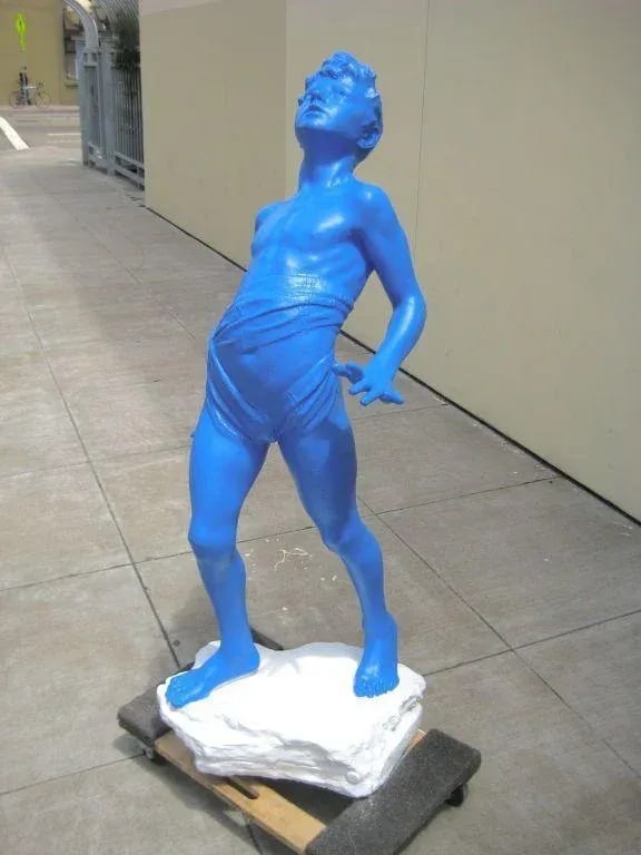 1950s Vintage Life-Sized Yves Klein Blue Boy Statue - 3