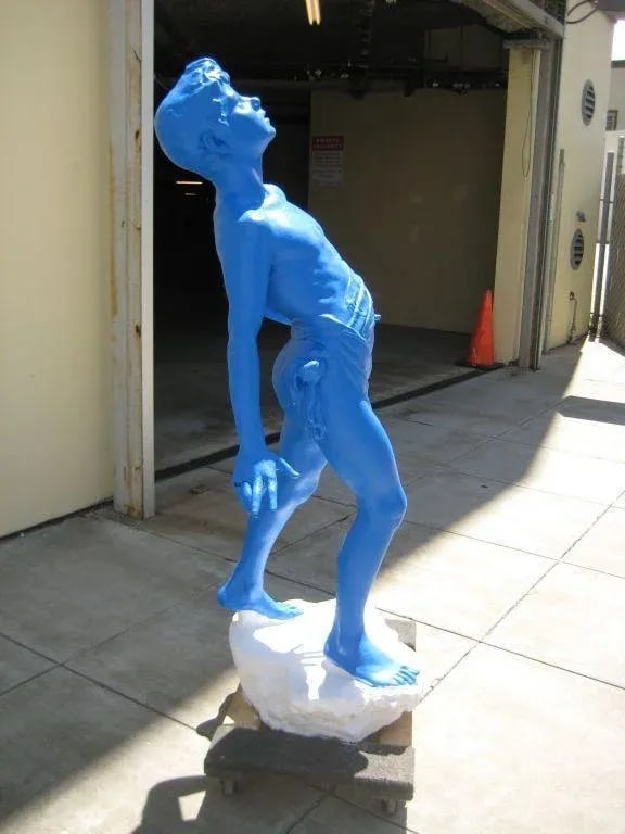 1950s Vintage Life-Sized Yves Klein Blue Boy Statue - 4