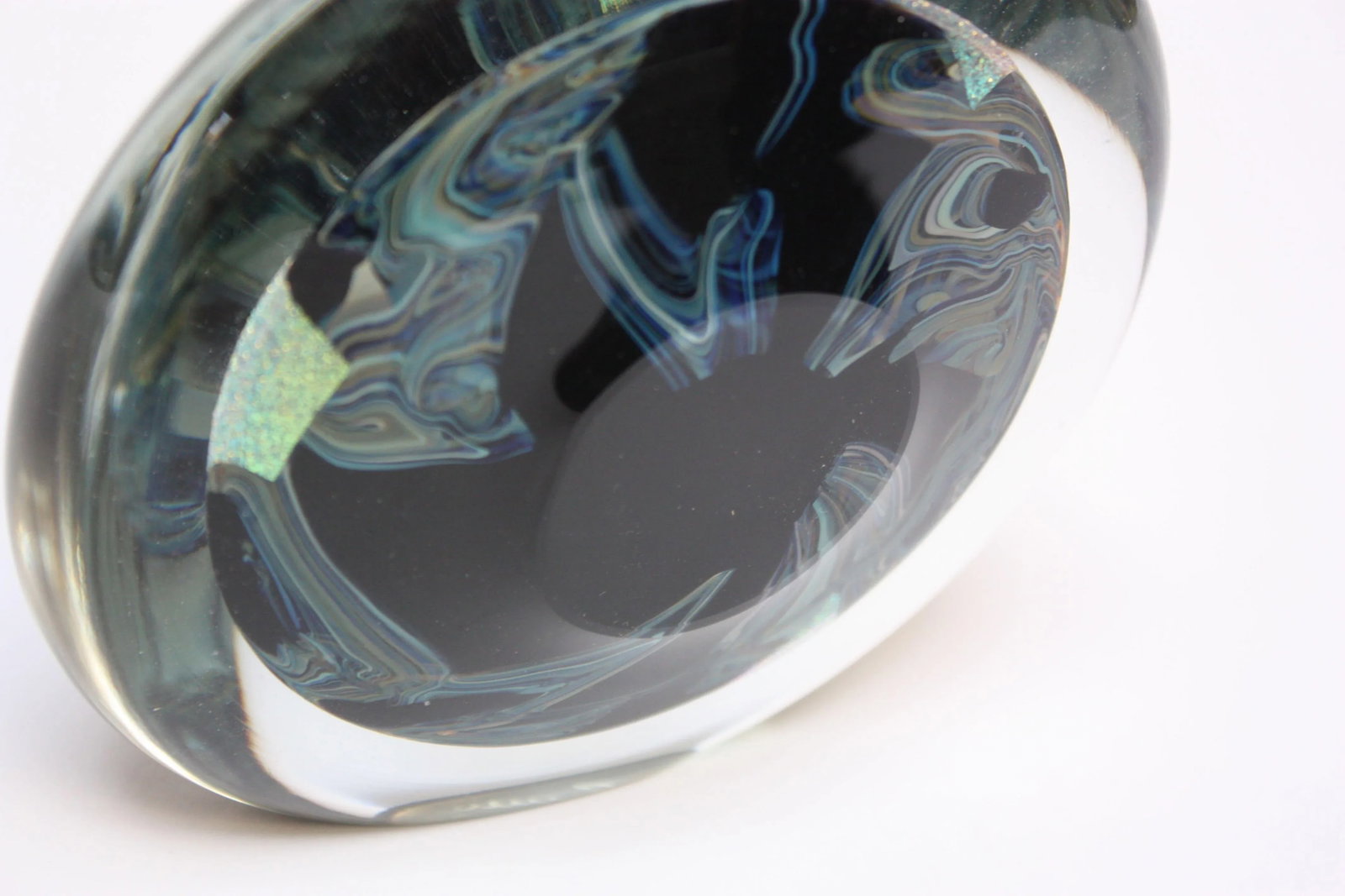 Robert Eickholt Art Glass Floral Paperweight - 11