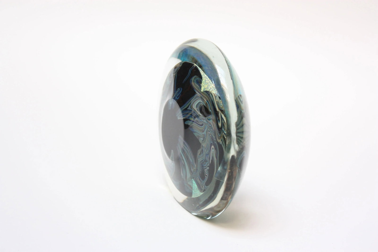 Robert Eickholt Art Glass Floral Paperweight - 2