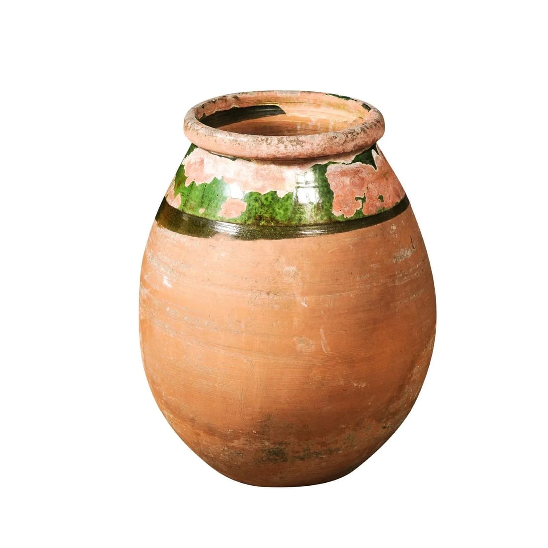 French Provincial Biot Jar with Green Glaze and Rustic Character, 20th Century - 5