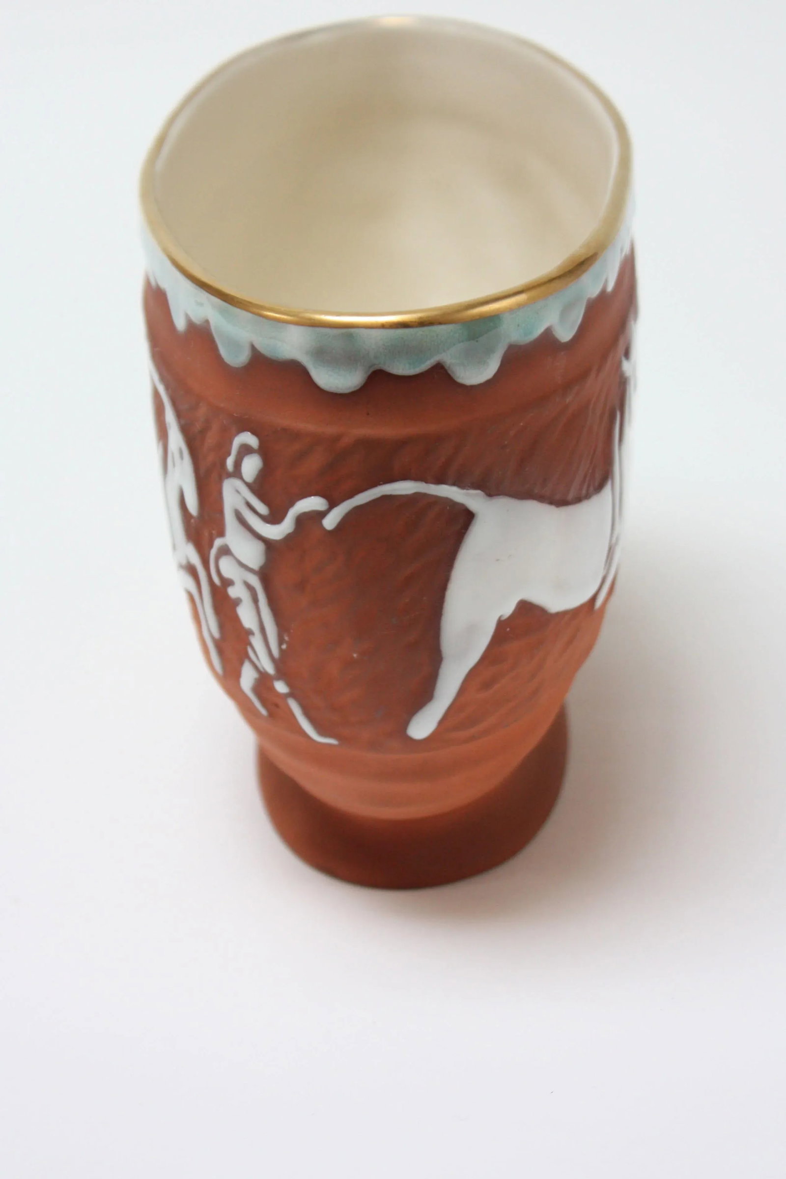Vintage Terracotta Porcelain Decorative Planter by Kathi Urbach for Goldscheider - 4