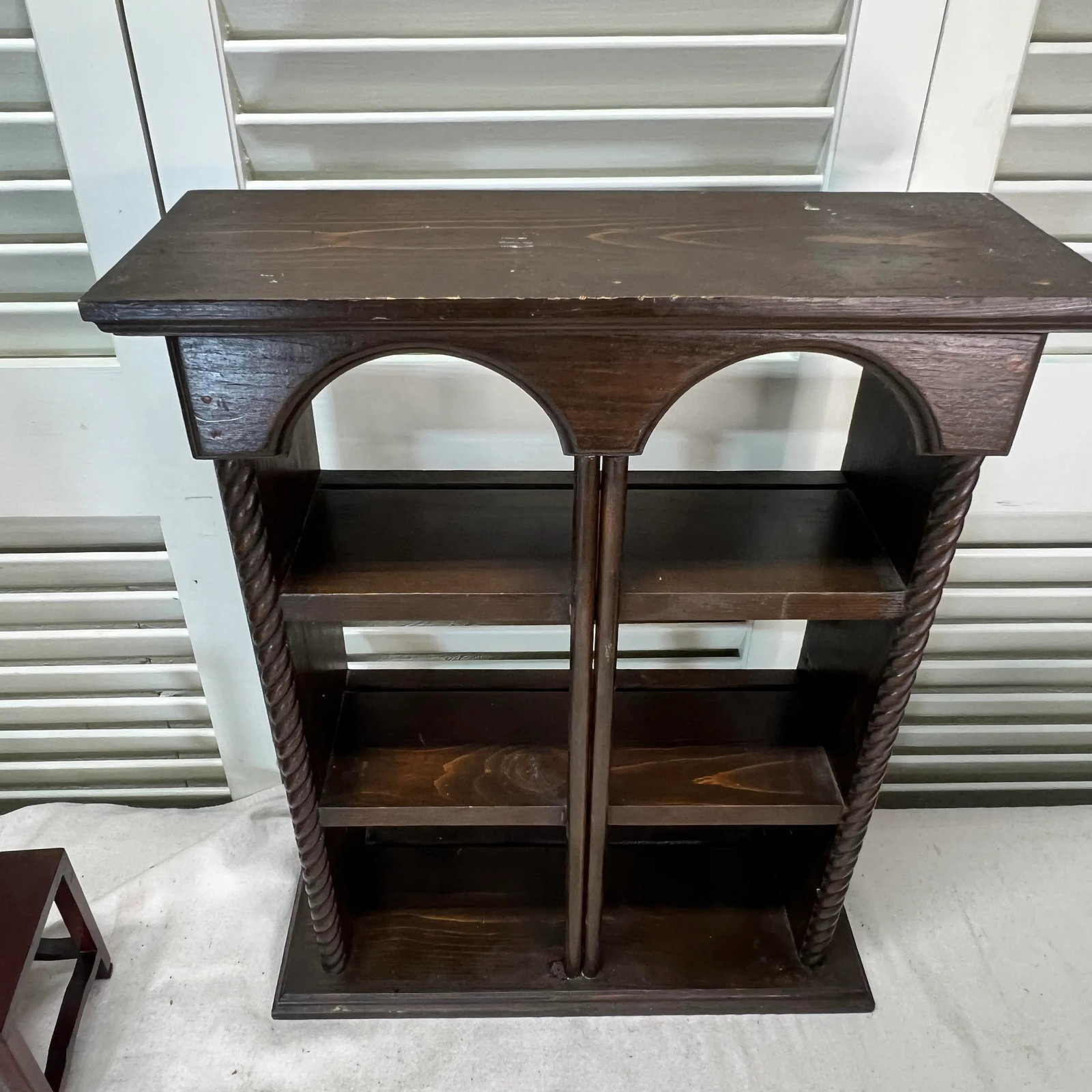 Double Arch Pine Wood Wall or Tabletop Shelves - 2