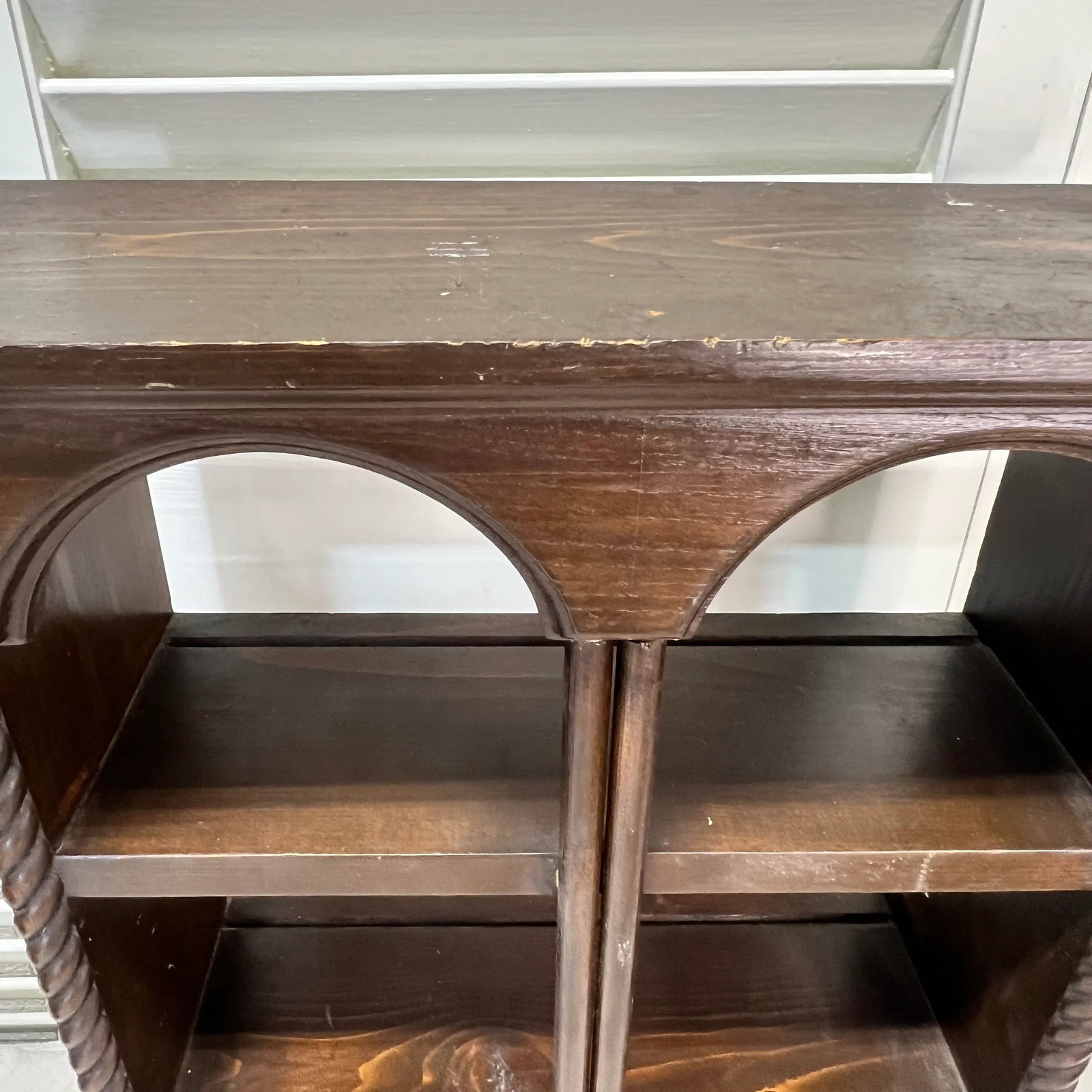 Double Arch Pine Wood Wall or Tabletop Shelves - 5