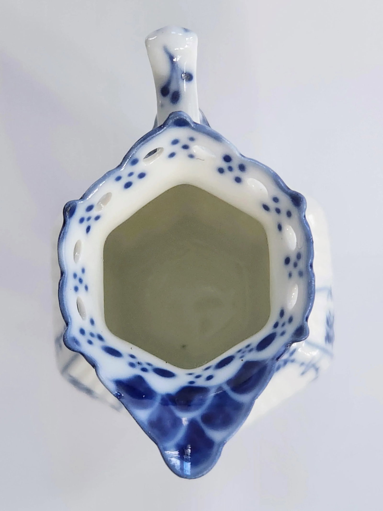 1970s Royal Copenhagen Blue Fluted Full Lace Creamer, Gargoyles Creamer, Milk Jug - 10
