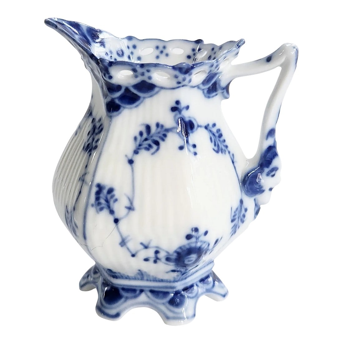 1970s Royal Copenhagen Blue Fluted Full Lace Creamer, Gargoyles Creamer, Milk Jug (1 of 12)