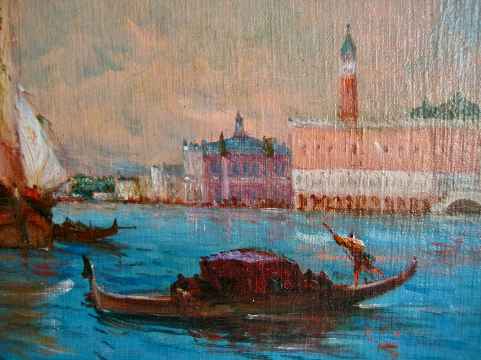 Pair of Venetian Oil Painting - 10