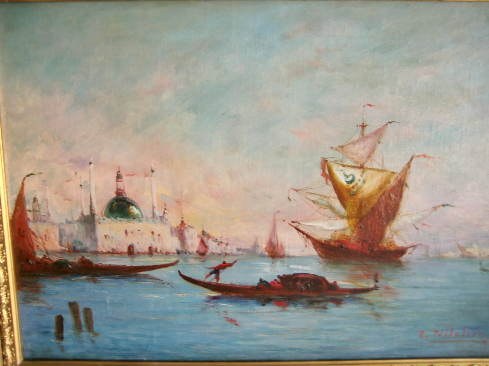 Pair of Venetian Oil Painting - 3