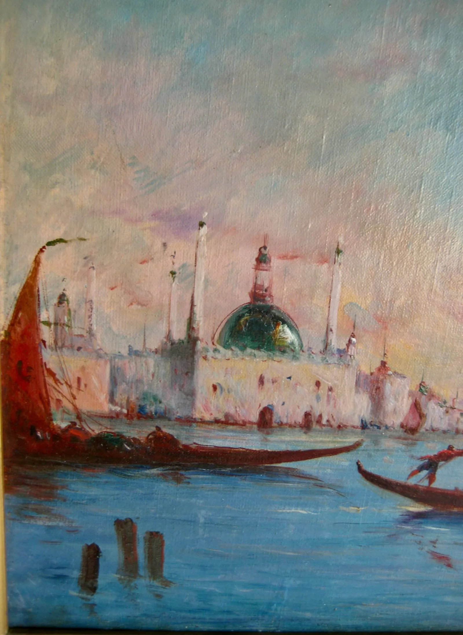Pair of Venetian Oil Painting - 5